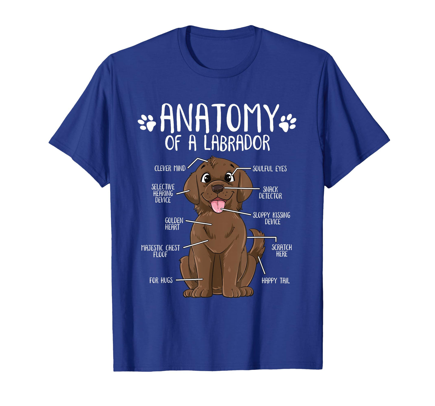 Funny Anatomy Labrador Retriever Chocolate Lab Dog Owner T-Shirt for Men Women Girls Kids