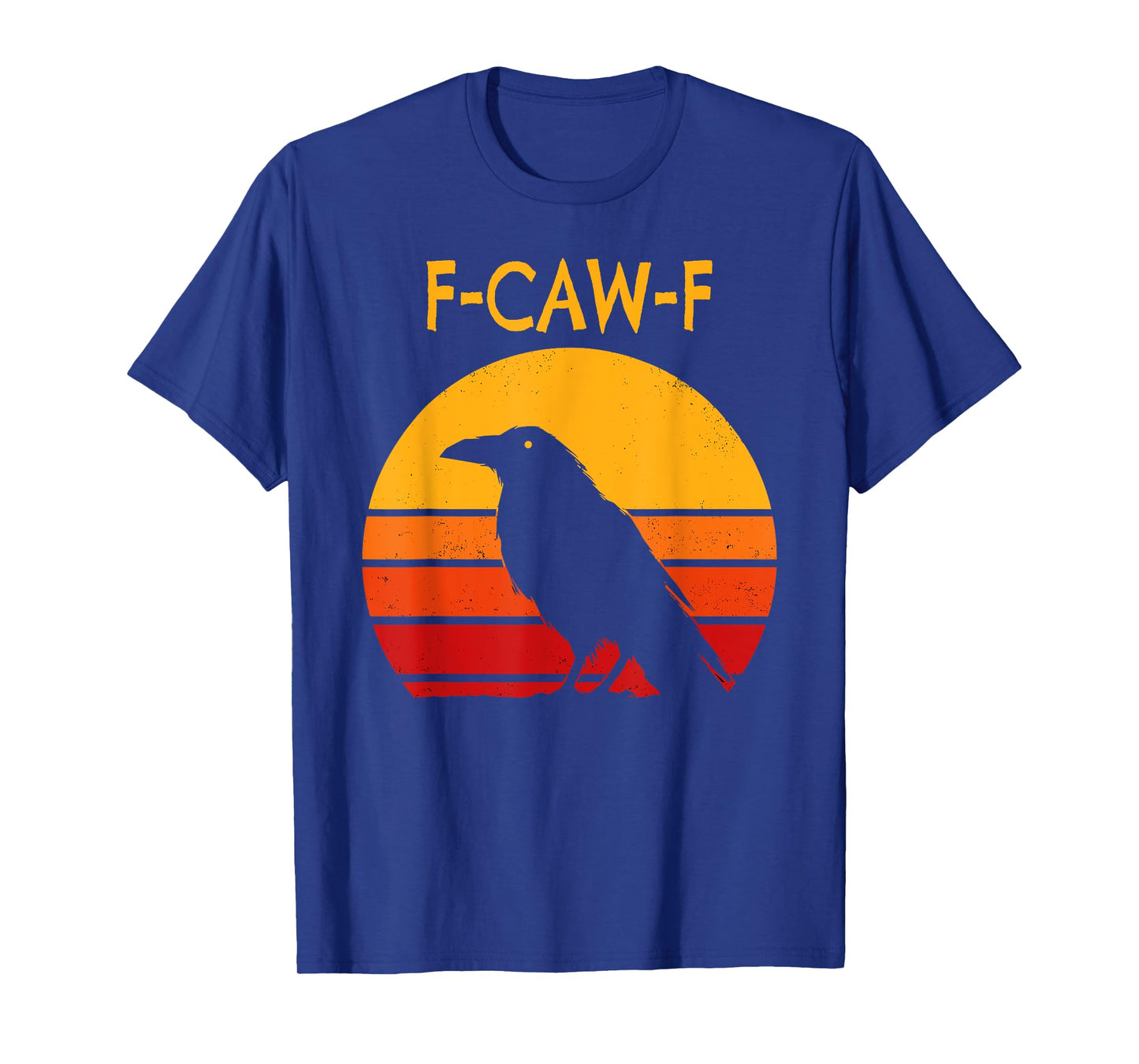 F-Caw-F Black Crow Black Bird Retro Sunset Vintage F-Caw-F T-Shirt