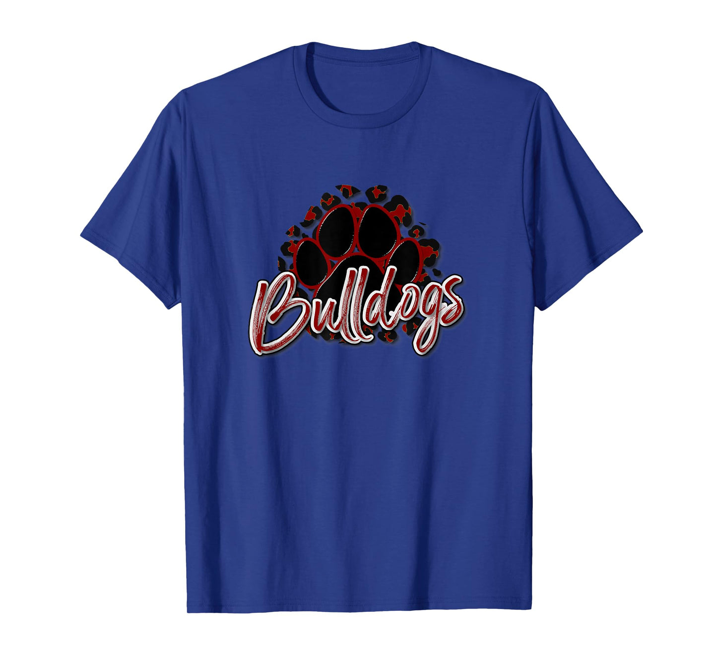 Bulldogs Maroon Black Cheetah School Sports Fan Team Spirit T-Shirt