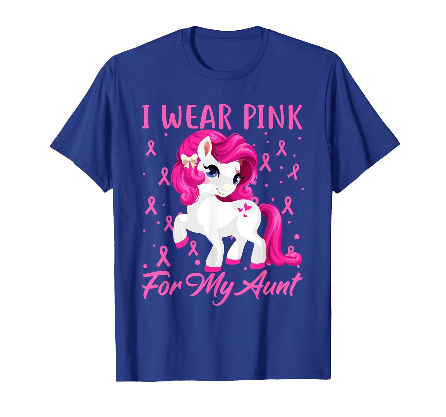 I Wear Pink For My Aunt Breast Cancer Awareness Unicorn T-Shirt