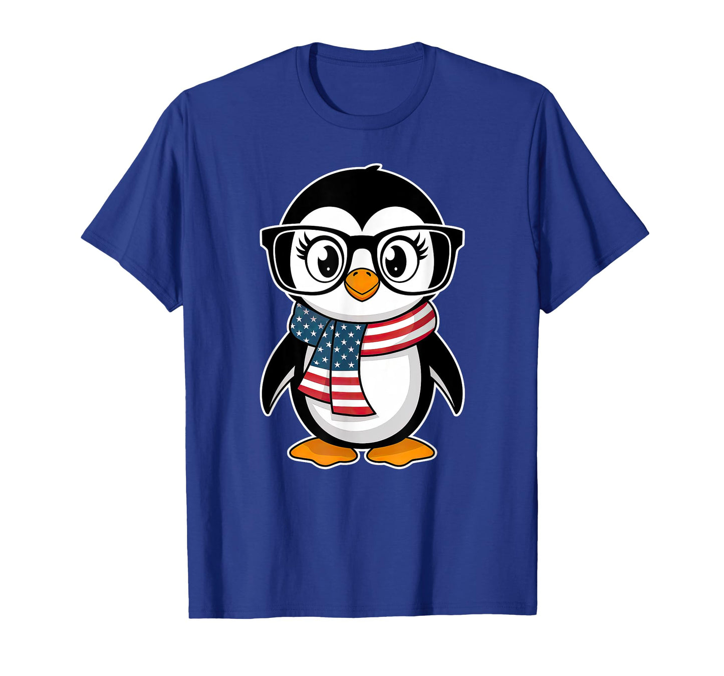 Penguin 4th of July USA American Flag Patriotic Cute T-Shirt