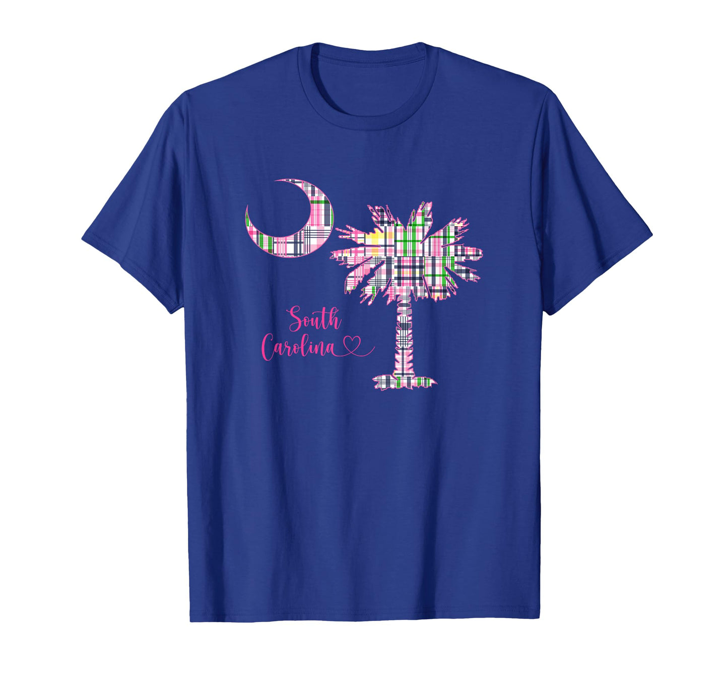 Hilton Head Island South Carolina Palm Moon Madras Plaid T-Shirt