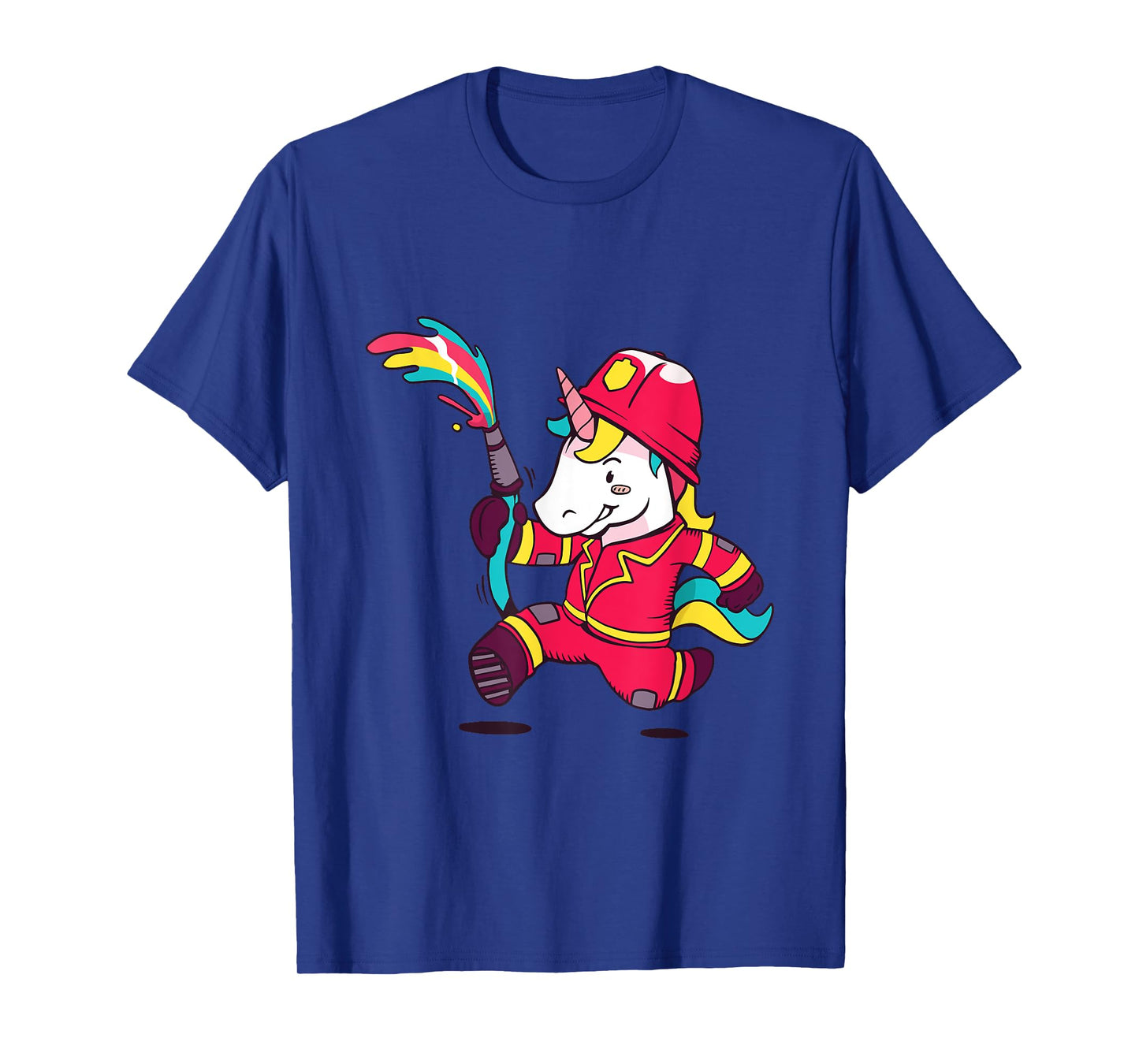 Cute Unicorn Fireman Cartoon Rainbow Unicorn T-Shirt