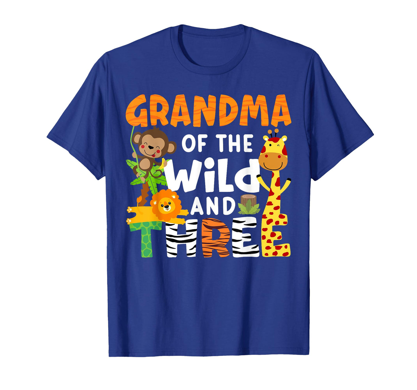 Grandma Of The Wild and Three Safari Jungle Zoo Theme Party T-Shirt