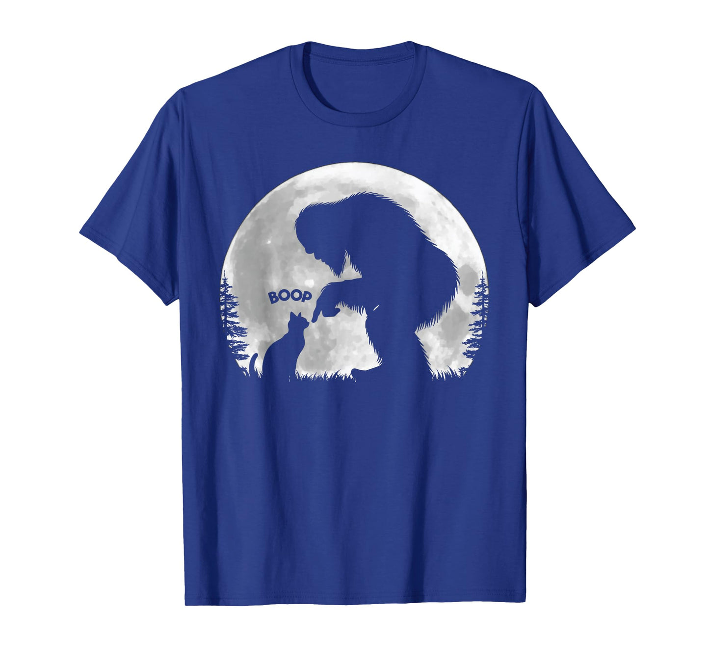 Fun Hand Boop Nose Bigfoot Sasquatch Cat Full Moon T-Shirt