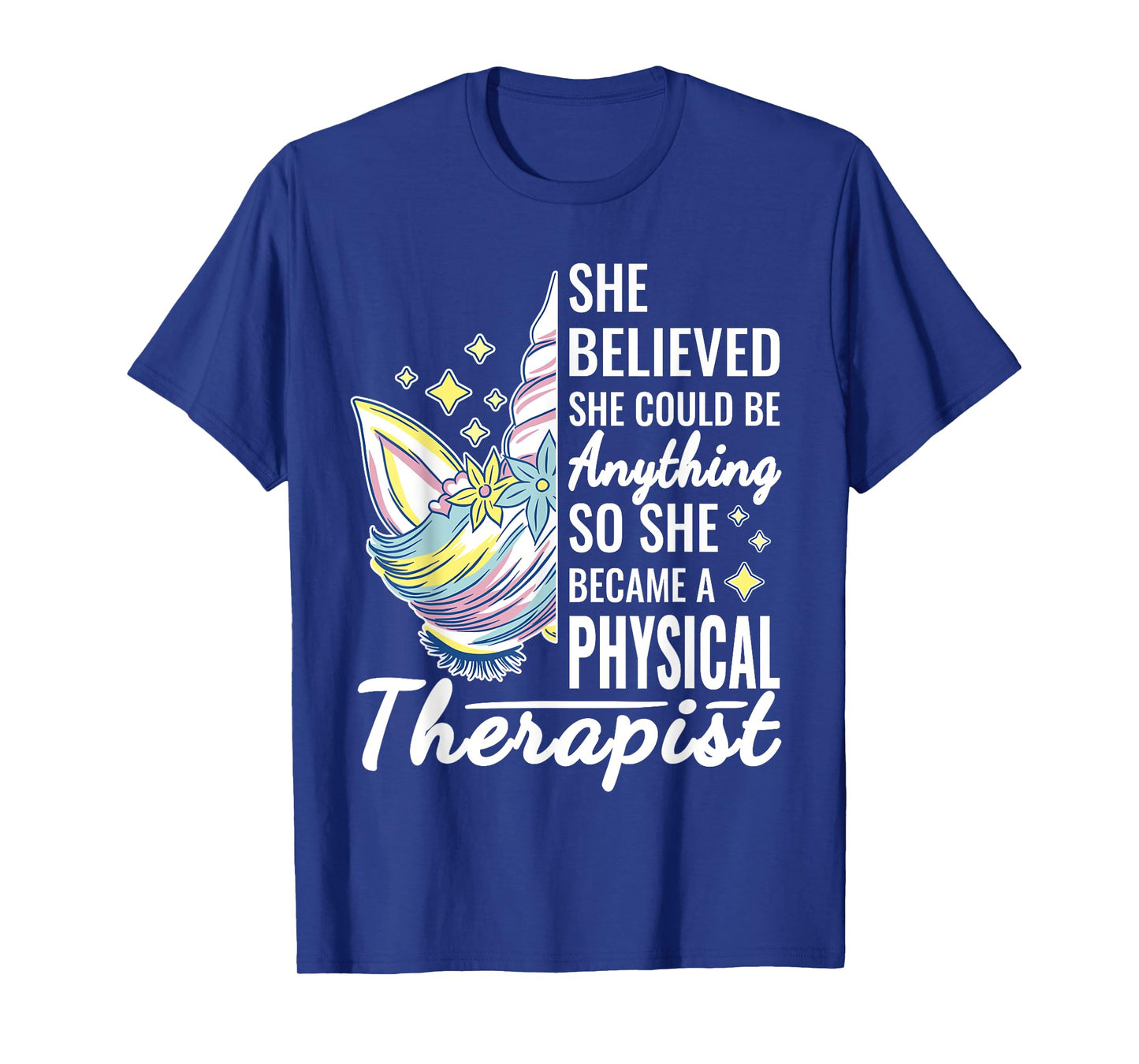 women physical therapy funny physical therapist cute unicorn T-Shirt