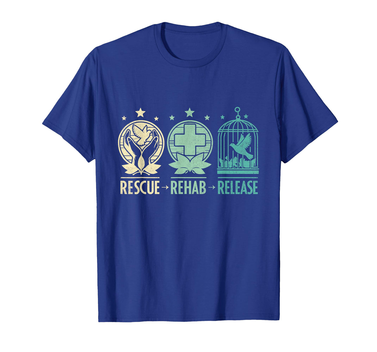 Rescue, Rehab, Release Wildlife Conservation & Care T-Shirt, Small, Black