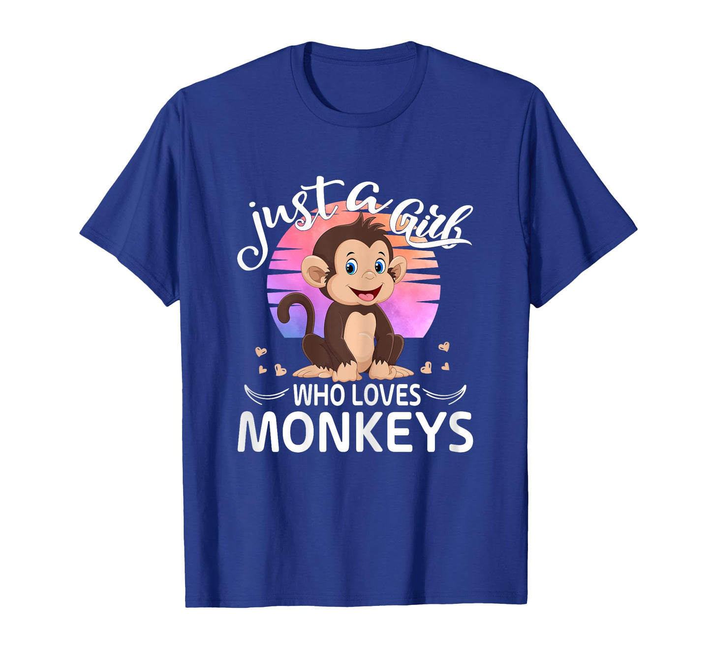 Just A Girl Who Loves Monkeys Cute Monkey Lover Girls Kids T-Shirt