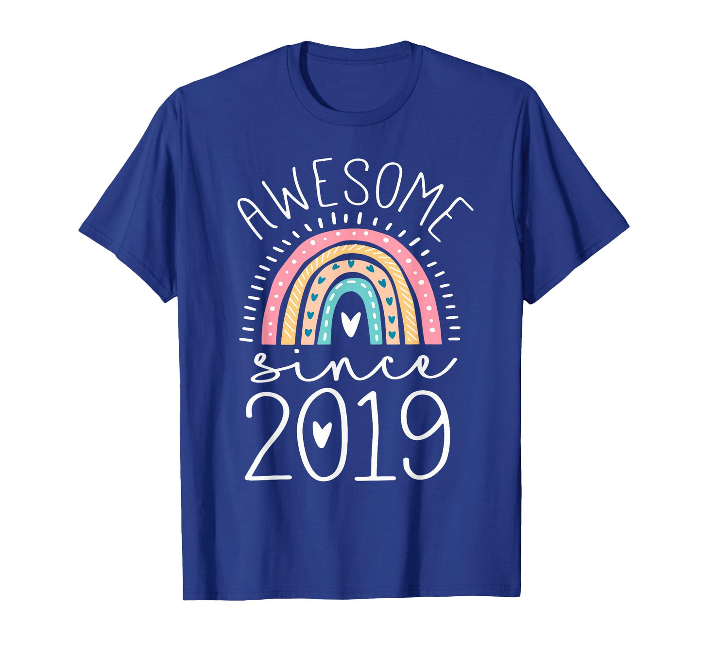 Awesome Since 2019 6th Birthday Rainbow Gifts Born In 2019 T-Shirt