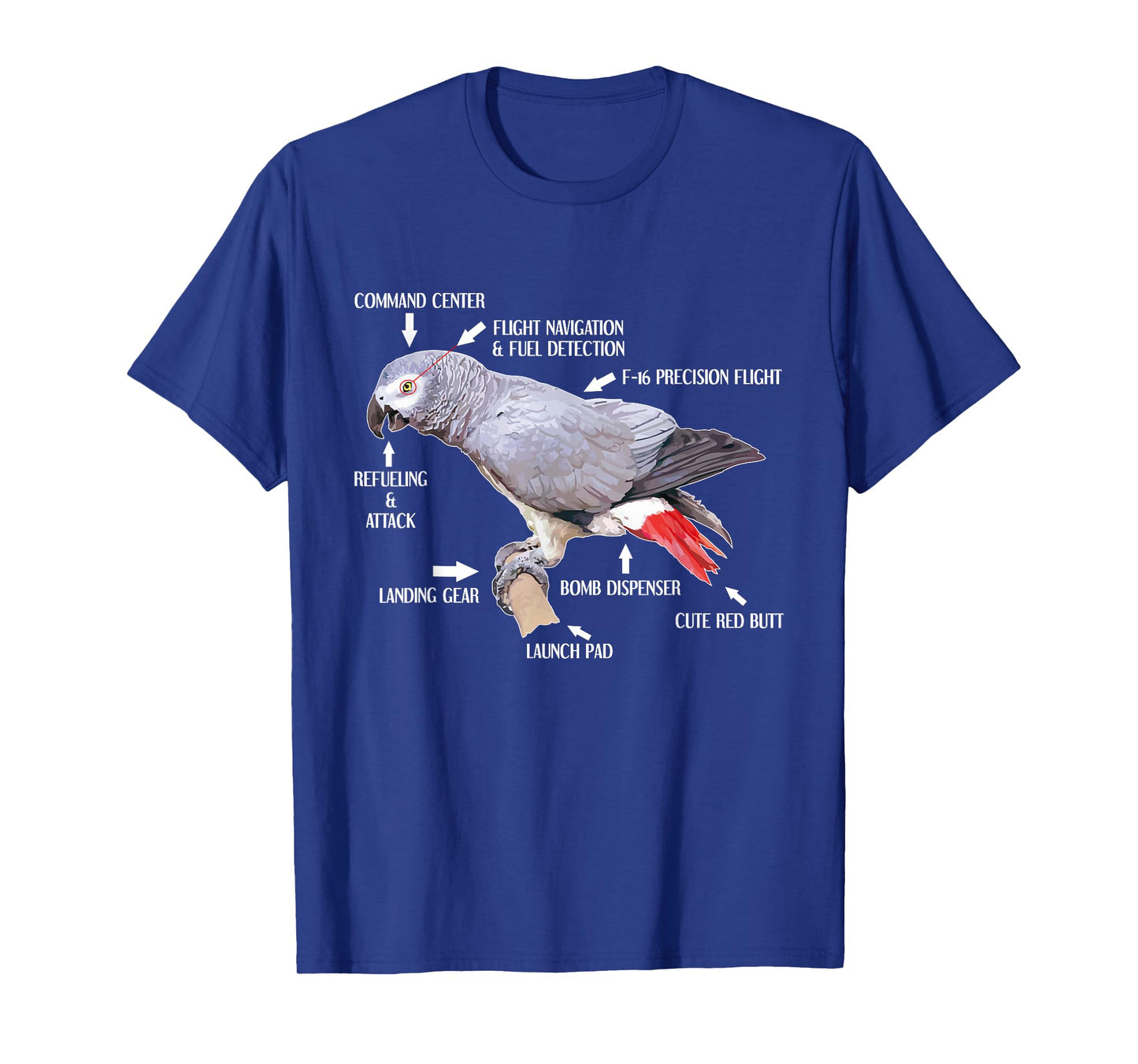 Anatomy Of An African Grey Parrot T-Shirt Funny Bird Gift T-Shirt