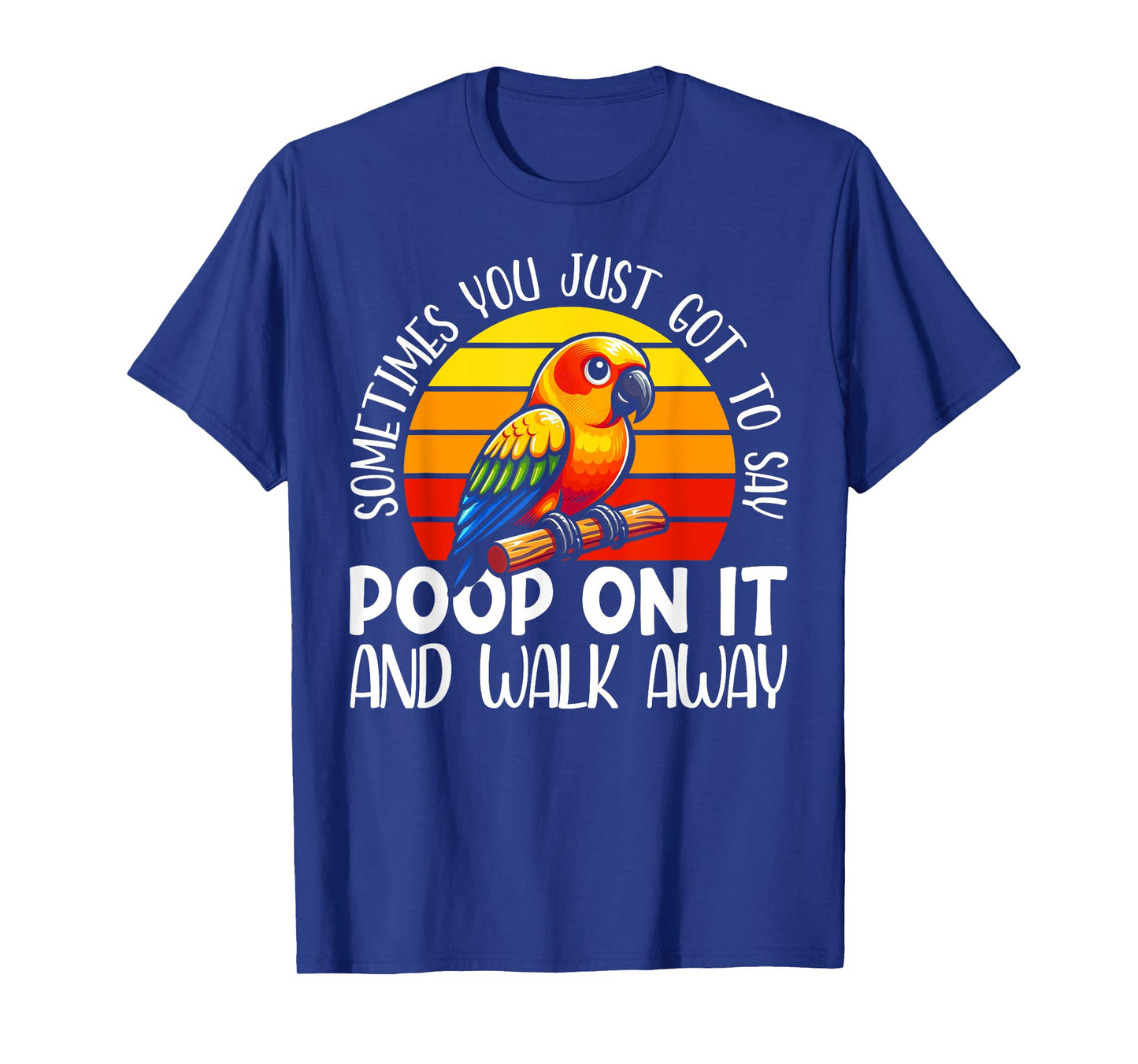 Sun Conure Parakeet Tee - Unisex Adults, Kids - Black - Bird Print - Short Sleeve - T-Shirt - Small