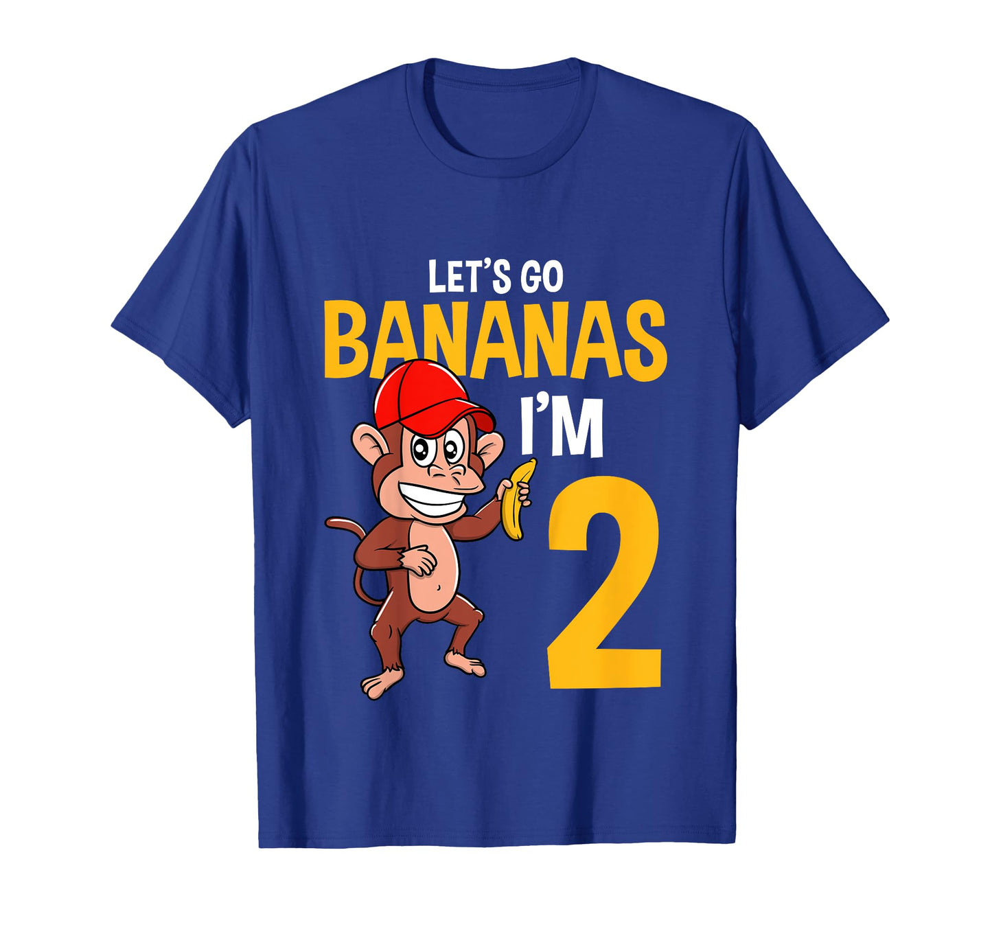 Lets Go Bananas 2nd Birthday Monkey 2 Year Old Boy Girl T-Shirt