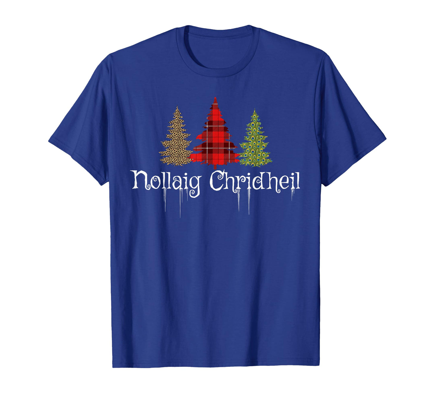 Scottish Gaelic Merry Christmas Nollaig Chridheil Plaid Tree T-Shirt