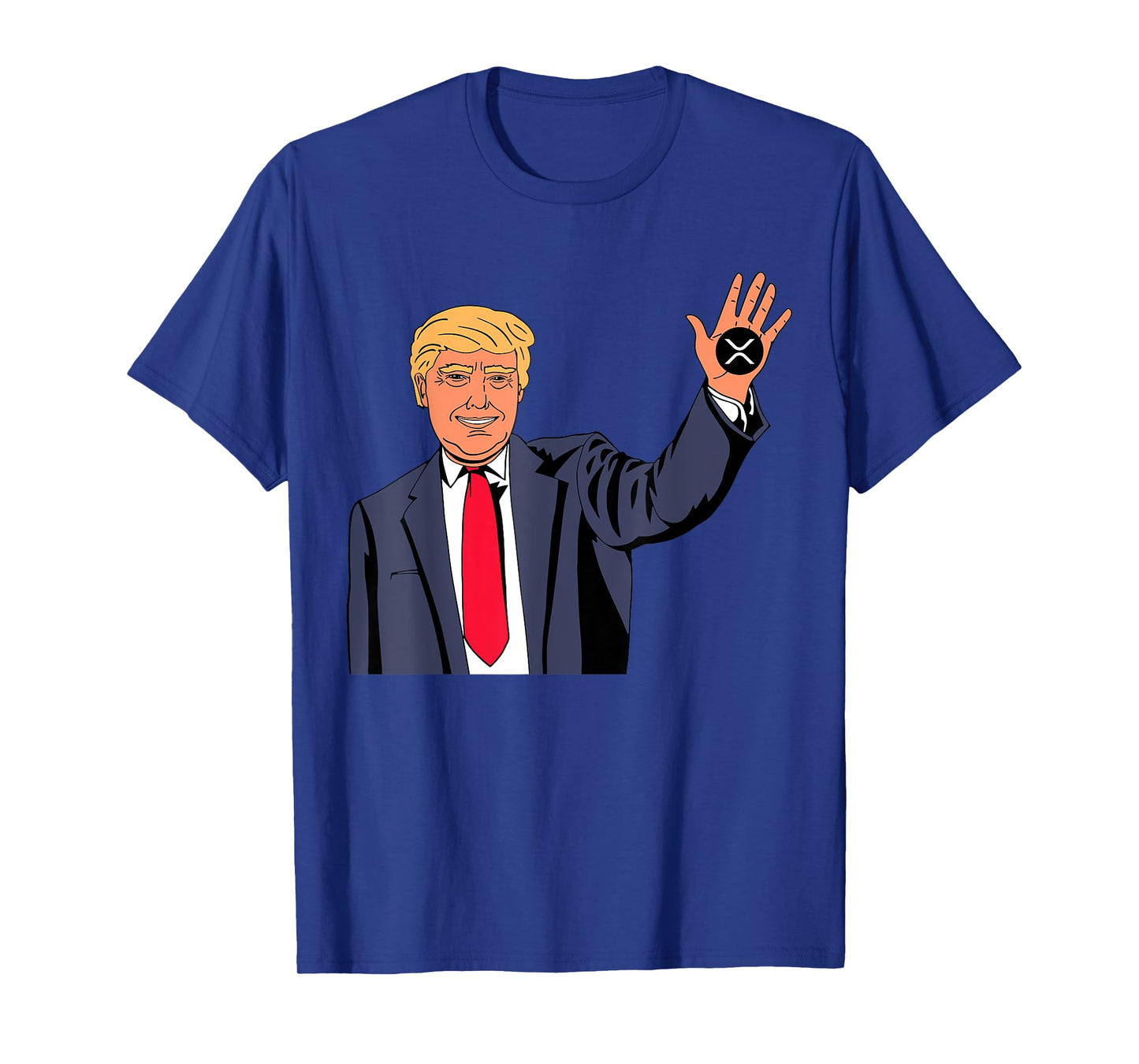 Trump Xrp Tee Unisex-Adults Black Cartoon T-Shirt Small