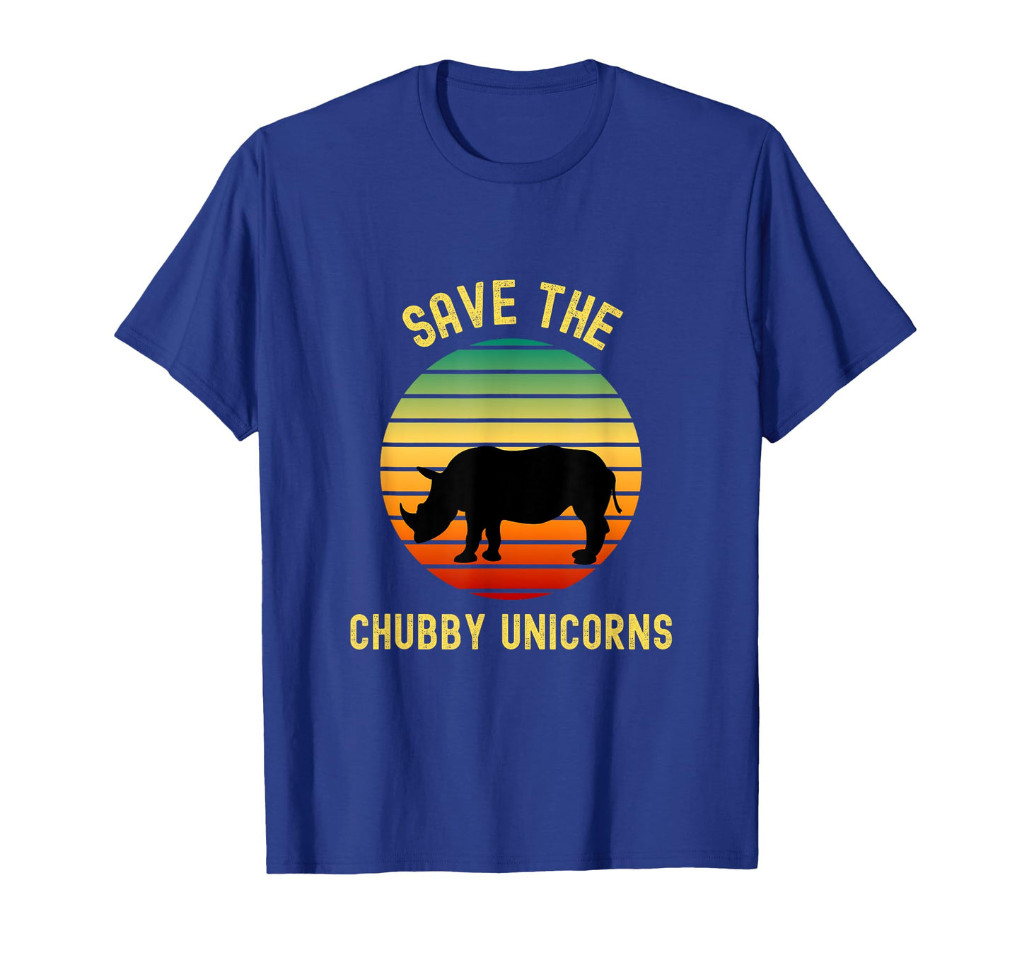 Save The Chubby Unicorns Rhino Humor Funny Retro Rhino Lover T-Shirt