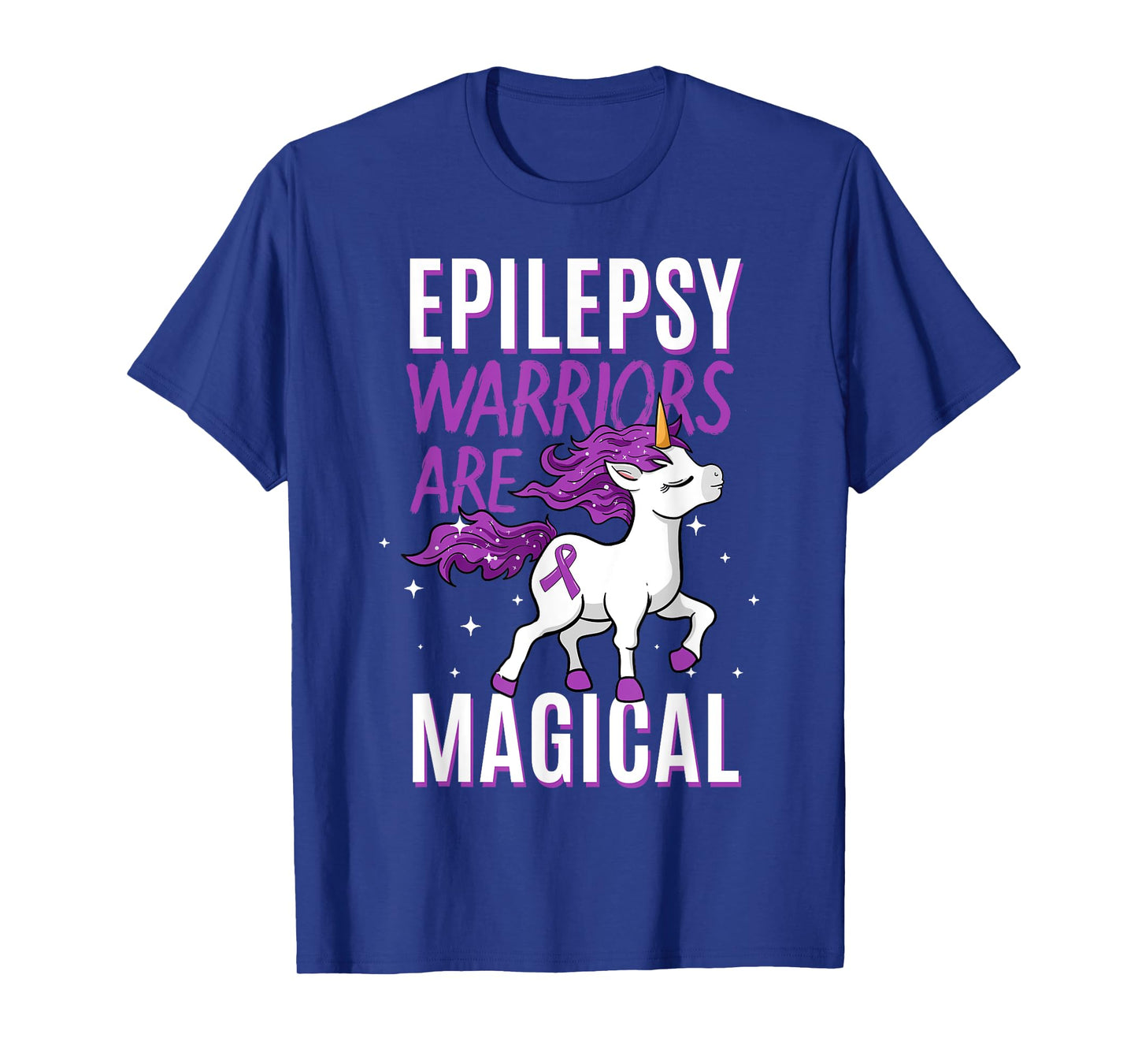 Epilepsie-Bewusstseinsmonat-Kleidung Epilepsy Warriors Are Magical Unicorn Graphic T-Shirt - Black, Small - Men's, Adults with Epilepsy or Supporters, Unisex, Short Sleeve, Classic Fit
