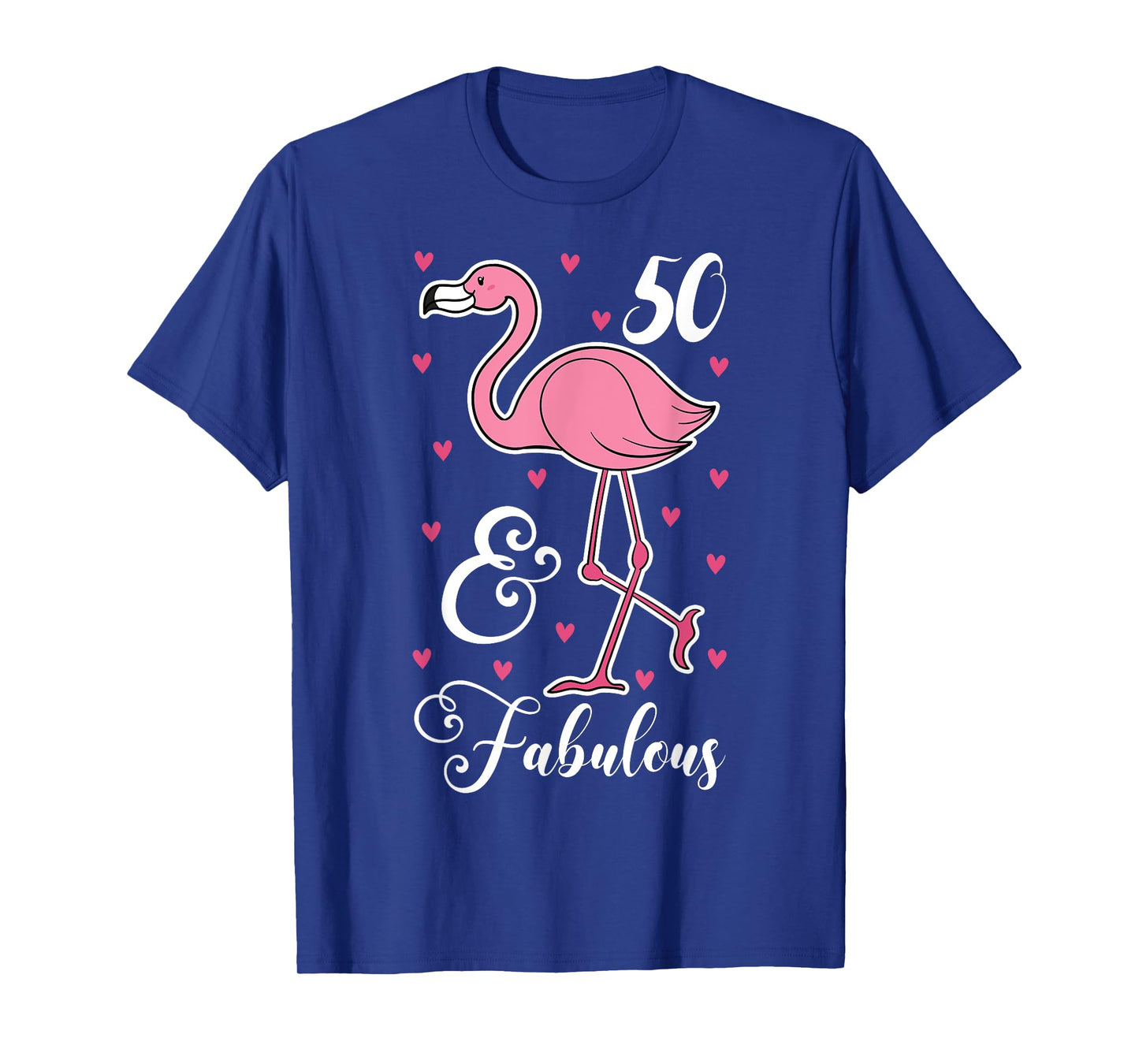 50 & Fabulous Flamingo Theme Birthday 50th Party T-Shirt