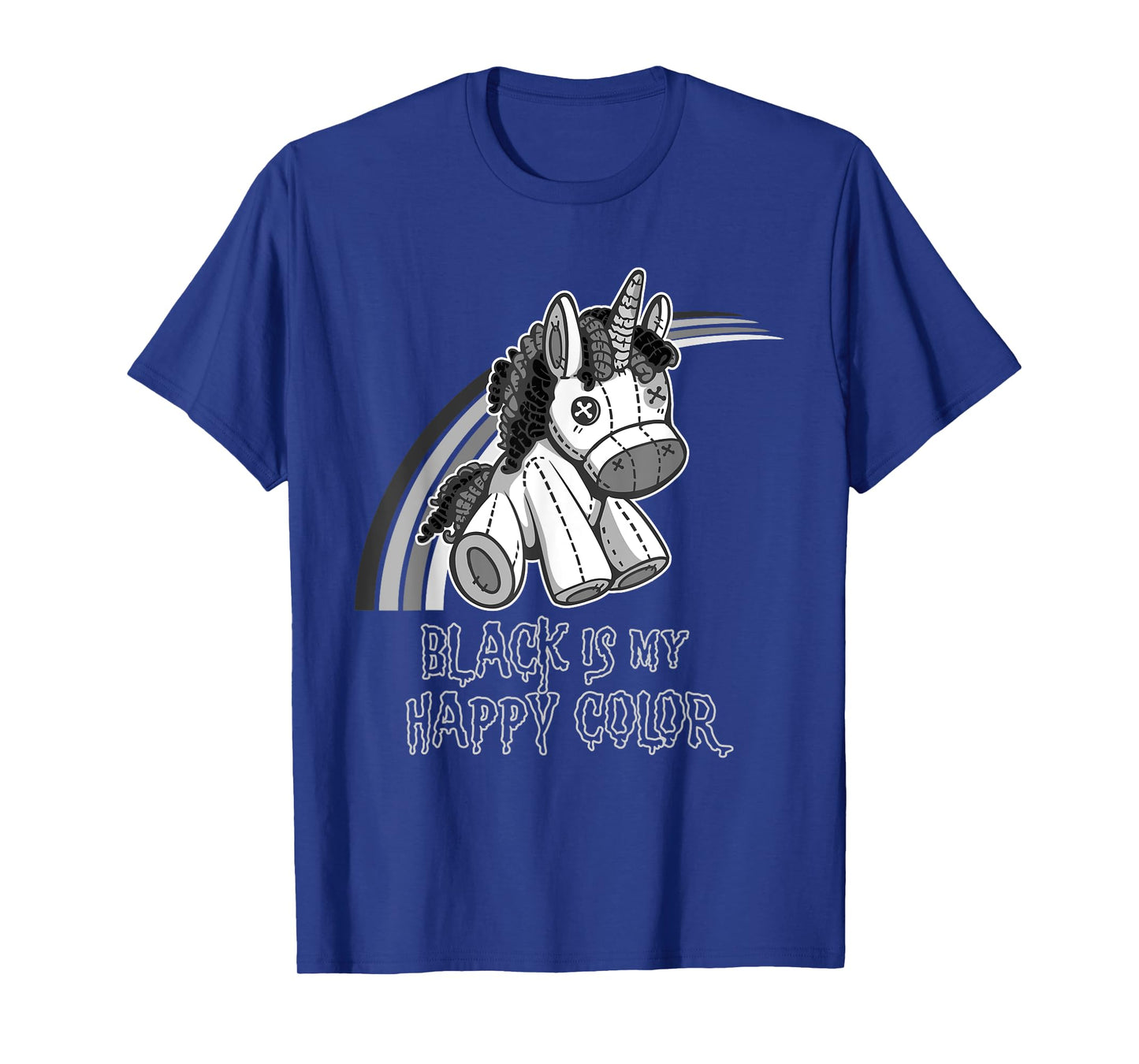 Black Is My Happy Color Gothic Unicorn Goth Girl Emo T-Shirt
