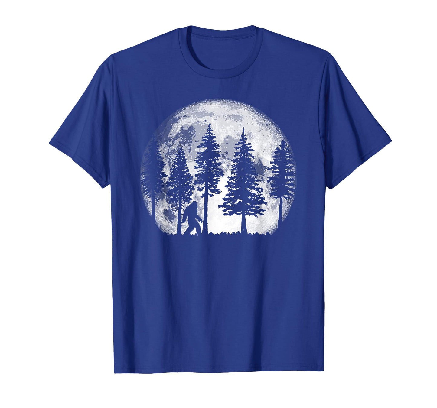 Bigfoot in the Forest Hiding at Night Full Moon Trees Nature T-Shirt