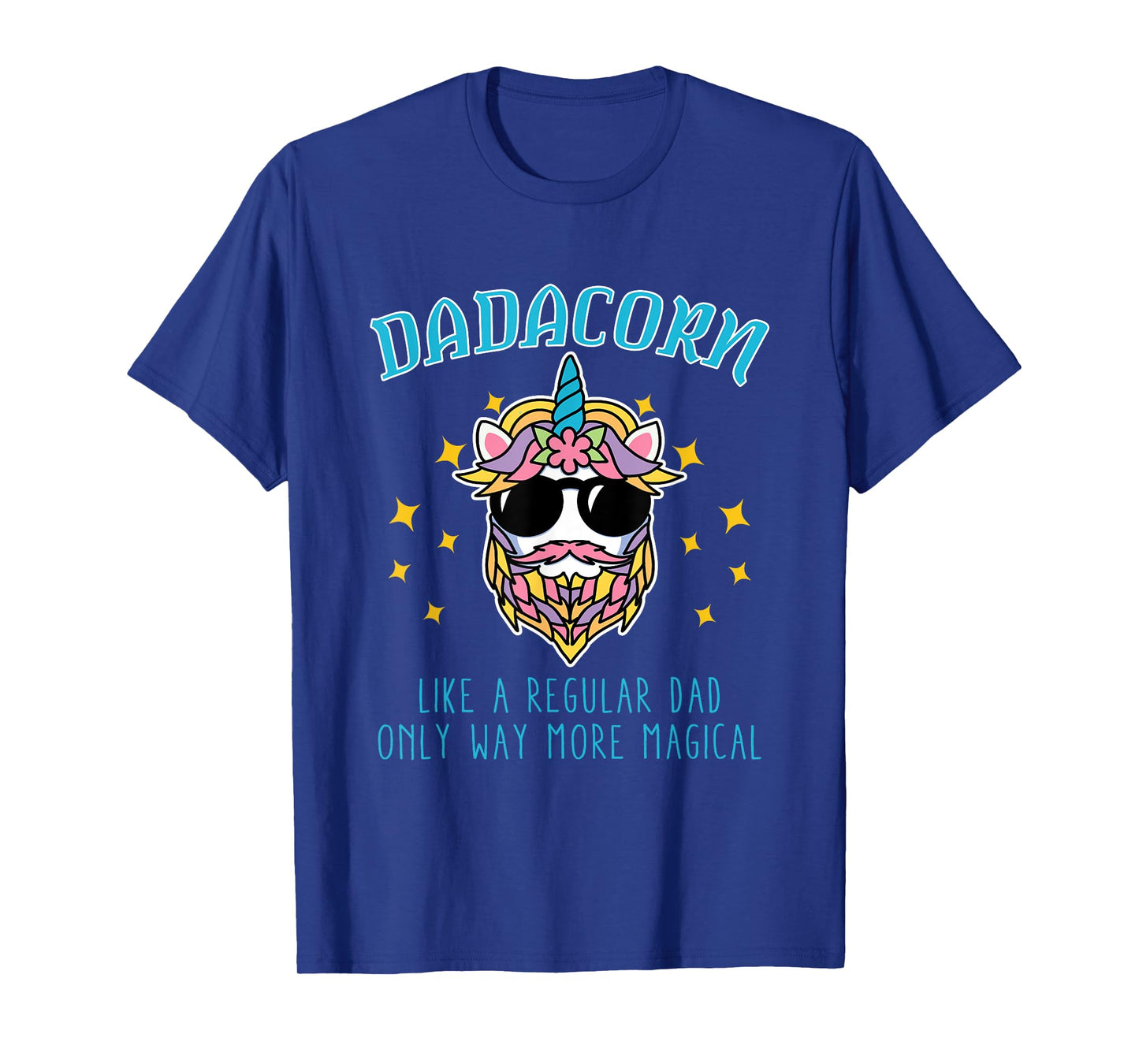 Dadacorn Father's Day Funny Daddy Beard Graphic Dad Unicorn T-Shirt