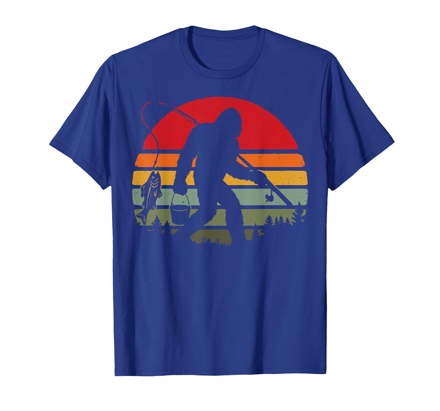 Bigfoot Fishing Retro Sasquatch T-Shirt