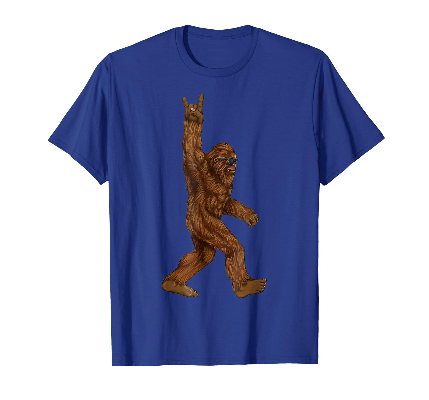 Rock On Bigfoot Loves Rock Sunglasses on T-Shirt