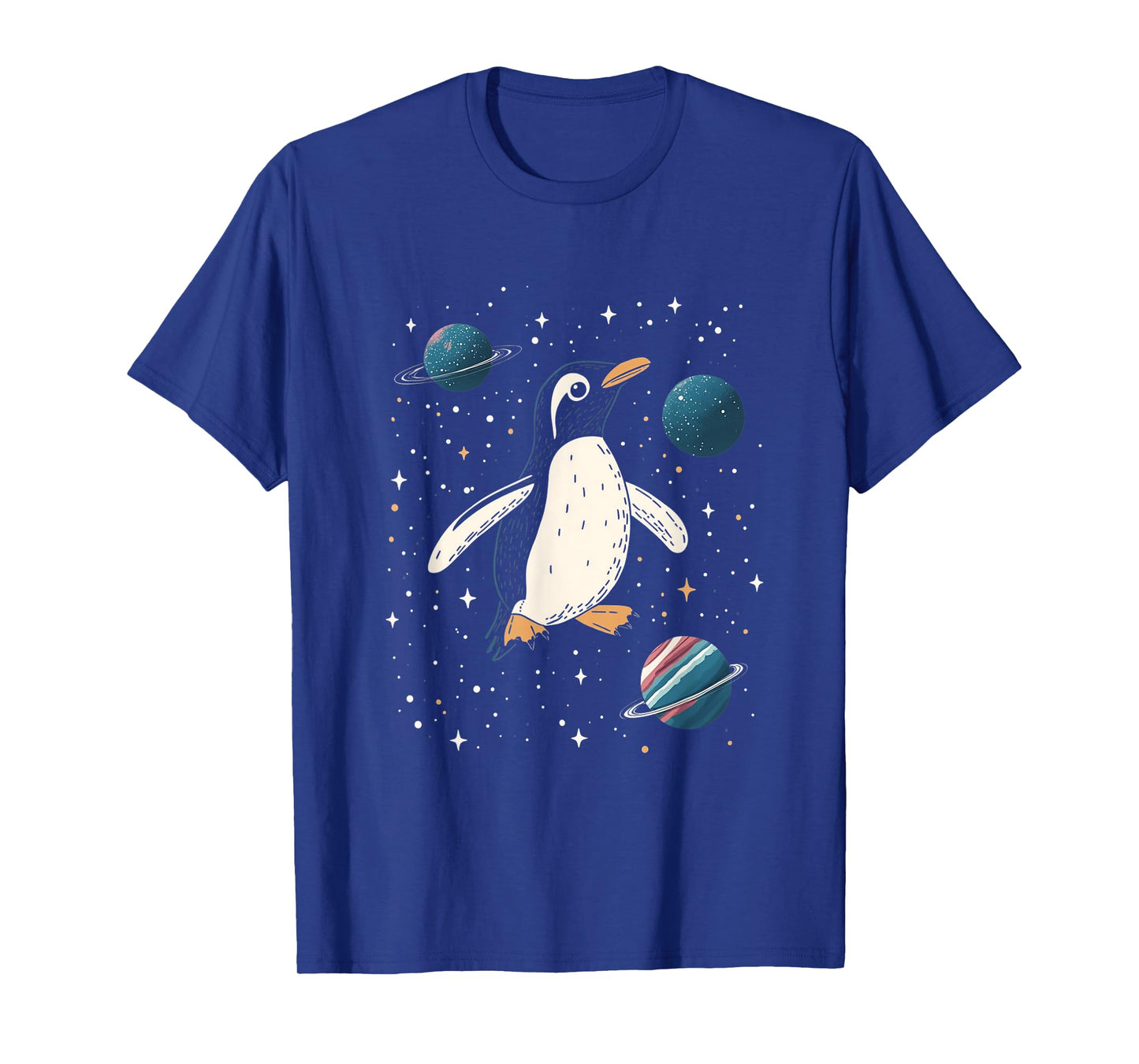 Penguin in Space Cartoon Art T-Shirt