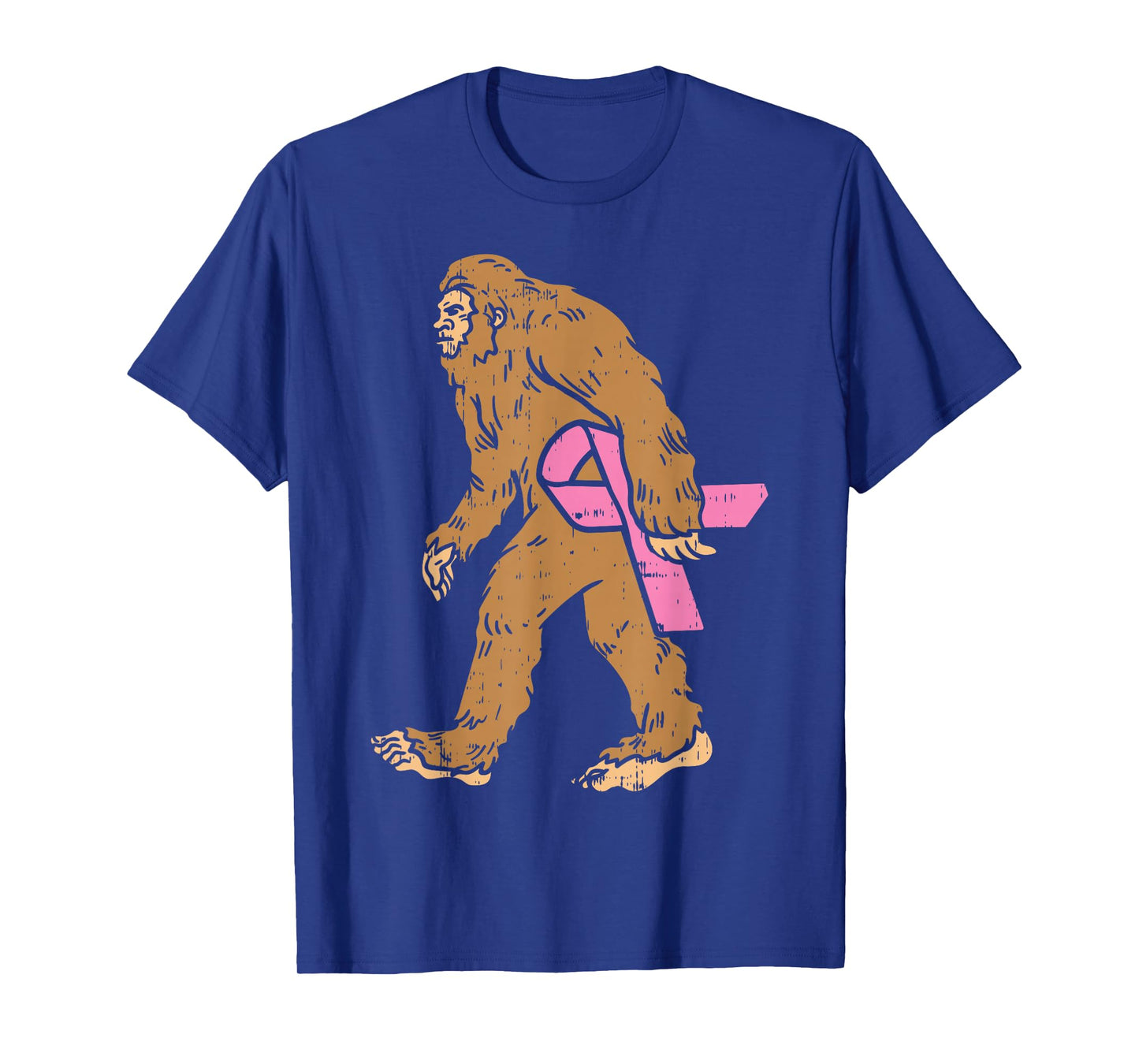 Bigfoot Sasquatch Funny Pink Ribbon Breast Cancer Awareness T-Shirt