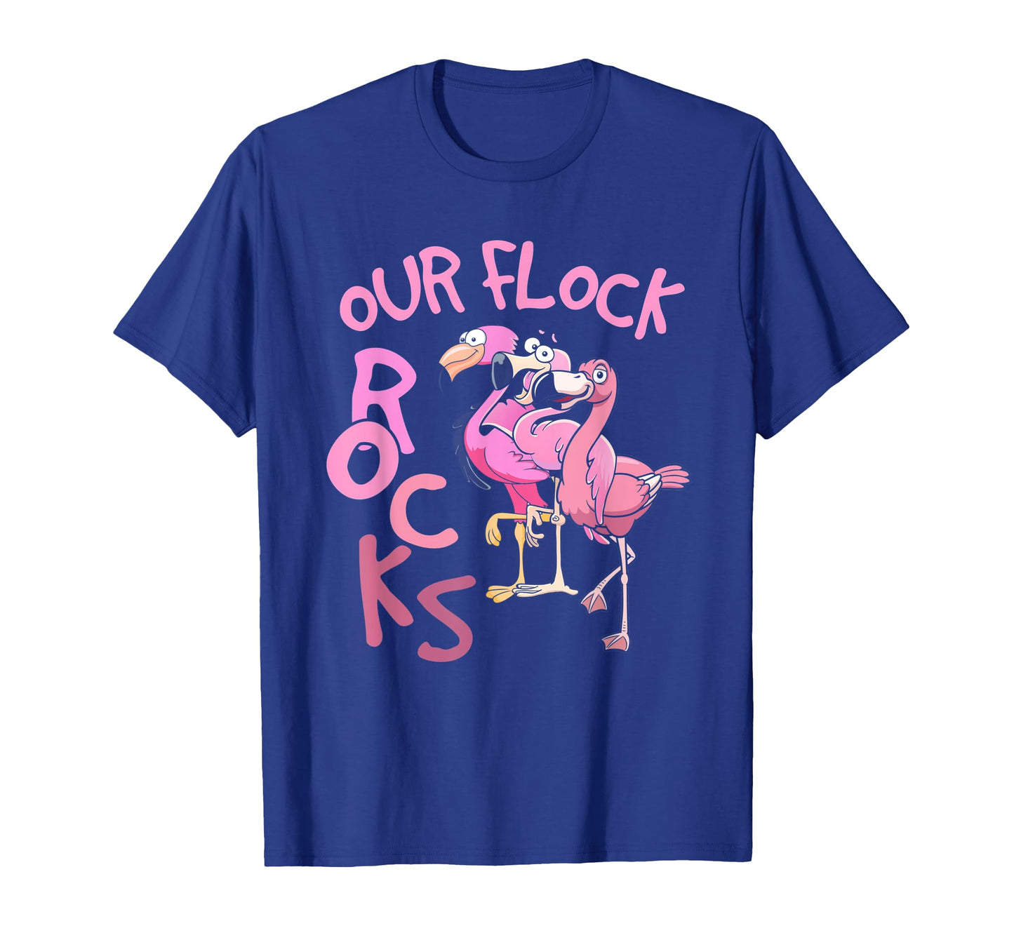 Our Flock Rocks Flamingo Matching Family Vacation Group T-Shirt