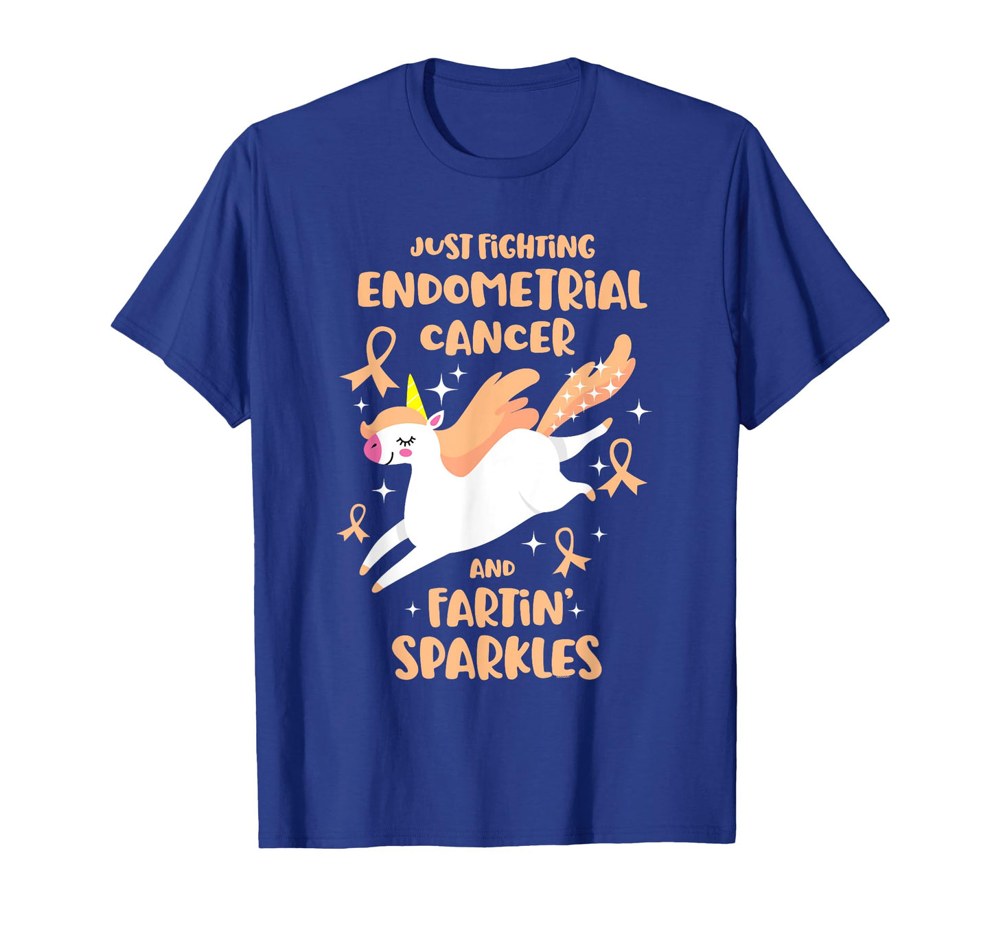 Fighting Endometrial Cancer Quote Farting Unicorn Awareness T-Shirt
