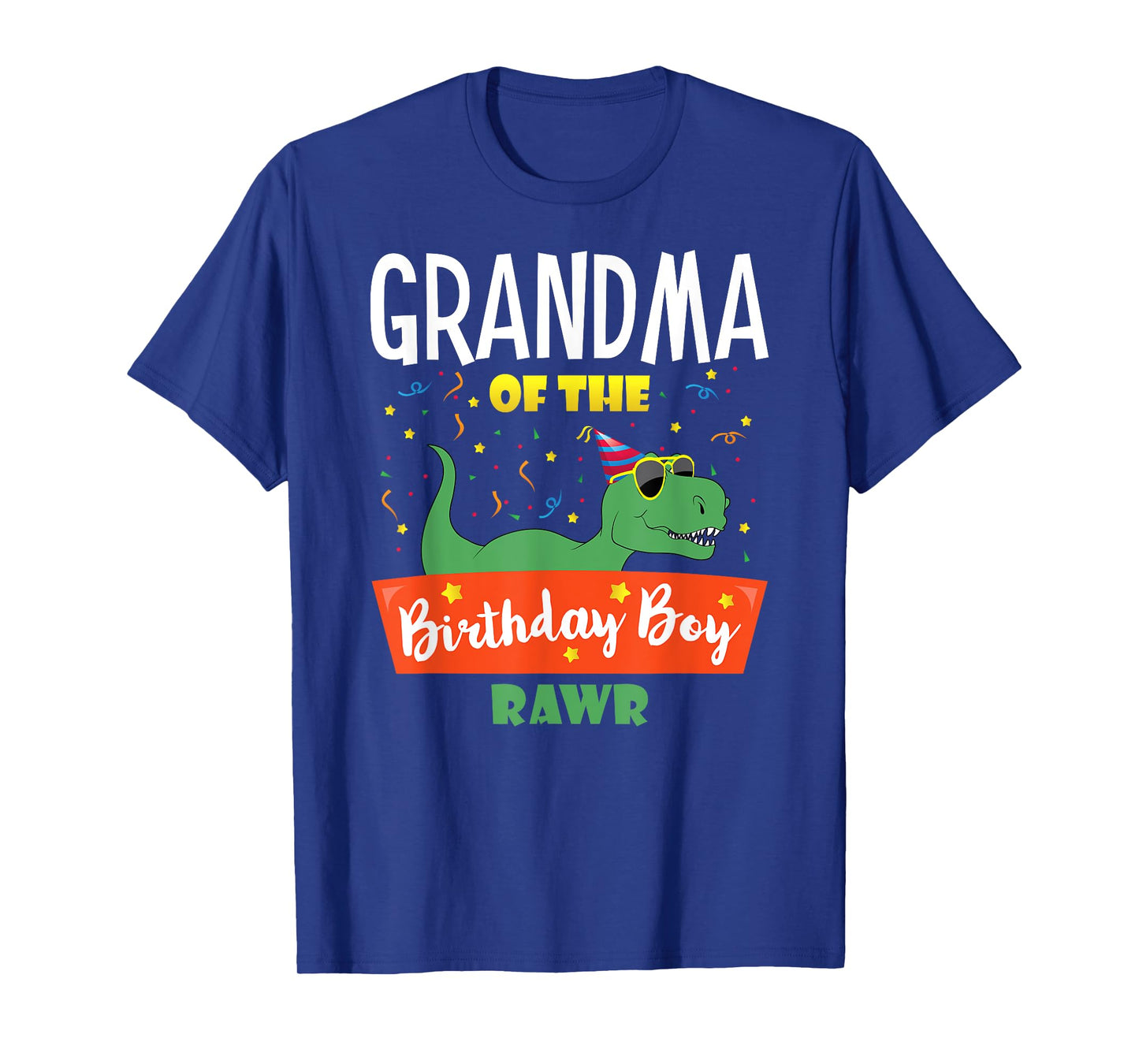 Matching Family Saurus Rex Dino Birthday Apparel Grandma of the Birthday Boy Dinosaur Grandson Grandmother T-Shirt