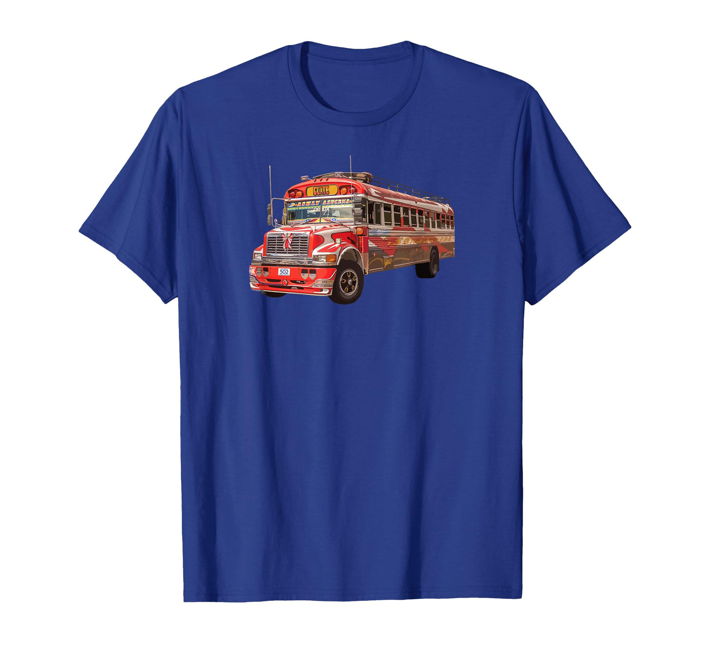 Chicken Bus Guatemala Quetzal Guate Tikal Maya Antigua 502 T-Shirt