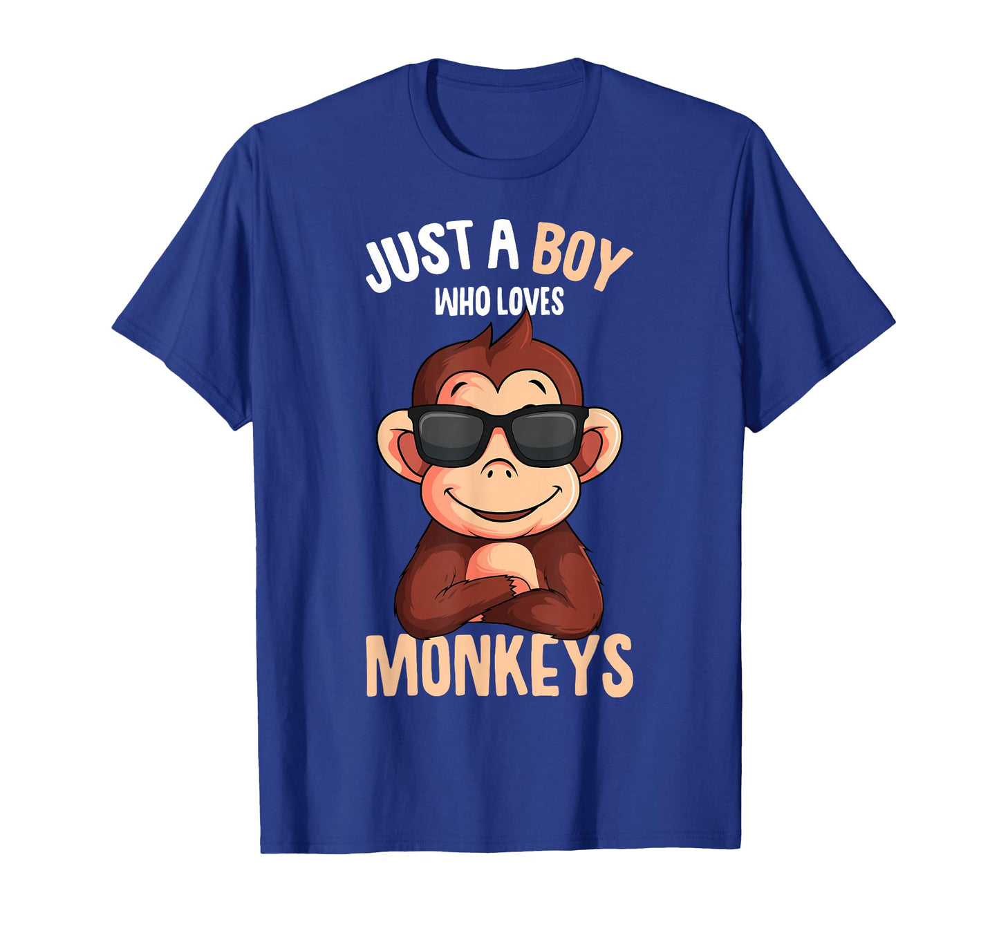 Monkey Just A Boy Who Loves Monkeys Boys Kids T-Shirt