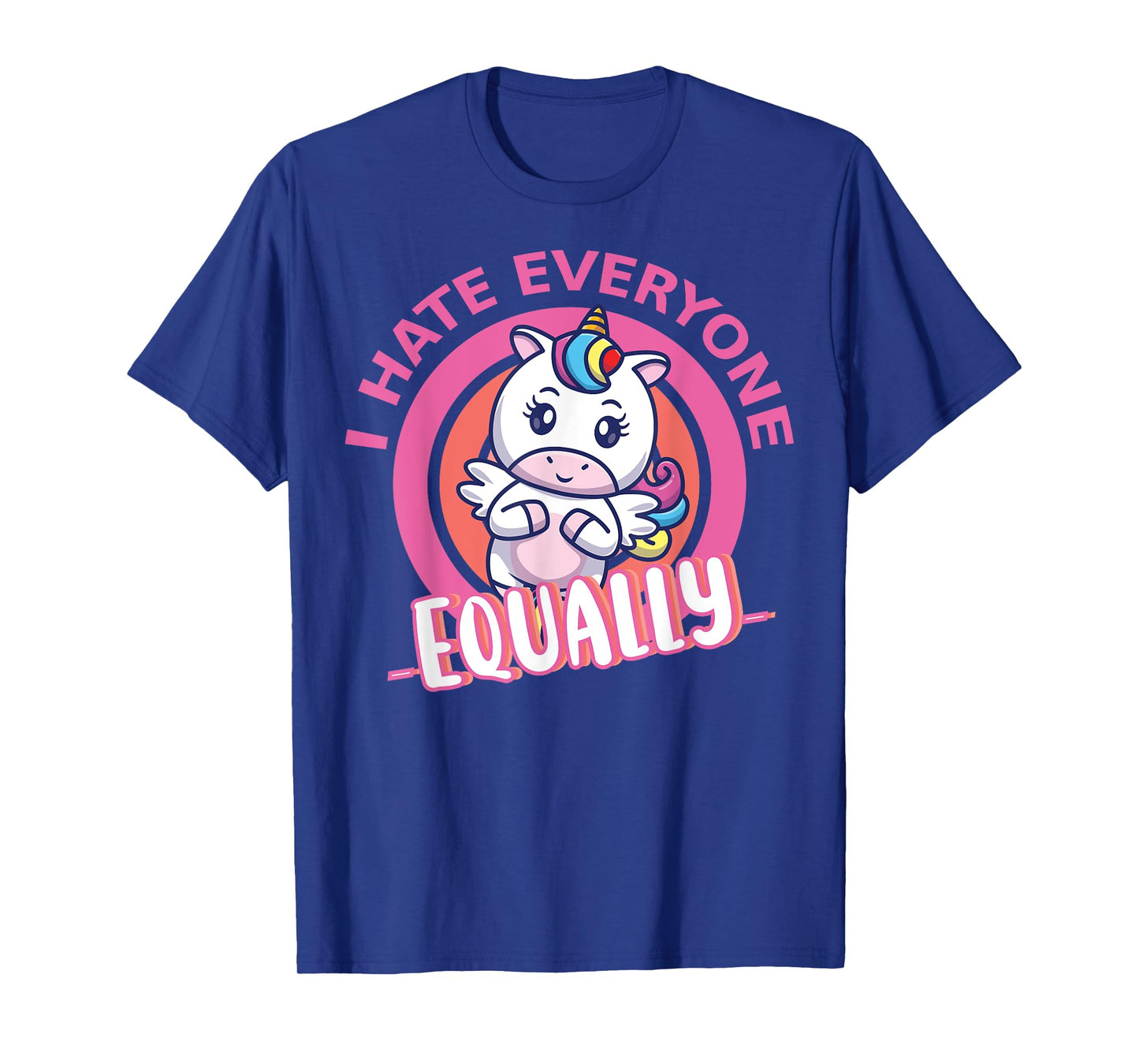 I Hate Everyone Equally People Suck Antisocial Unicorn Funny T-Shirt