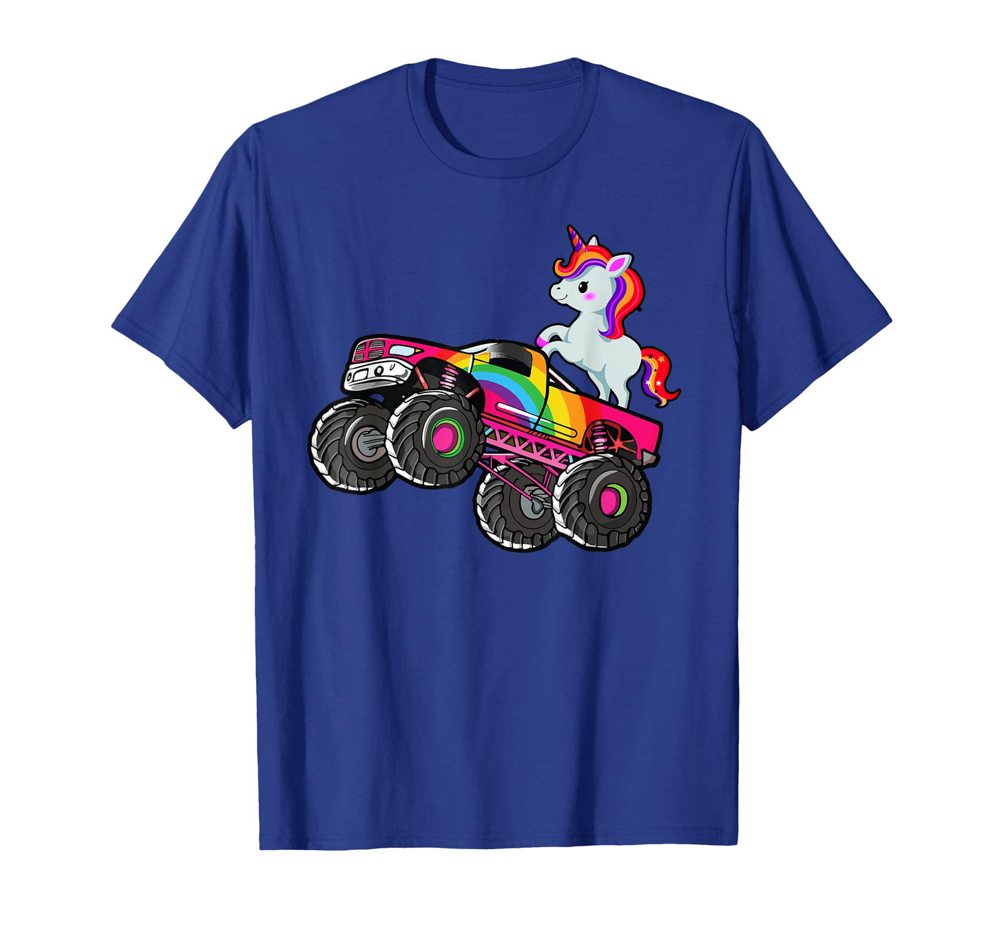 Girls Monster Truck Unicorn Rainbow Monster Truck Girl Women T-Shirt