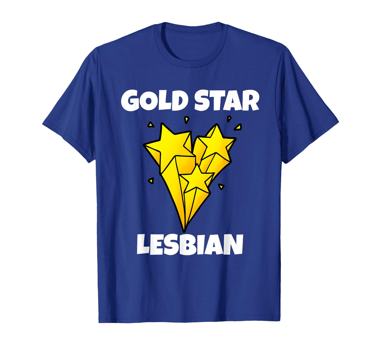 Funny Gold Star Lesbian T-Shirt Novelty Gay Pride Shirt T-Shirt