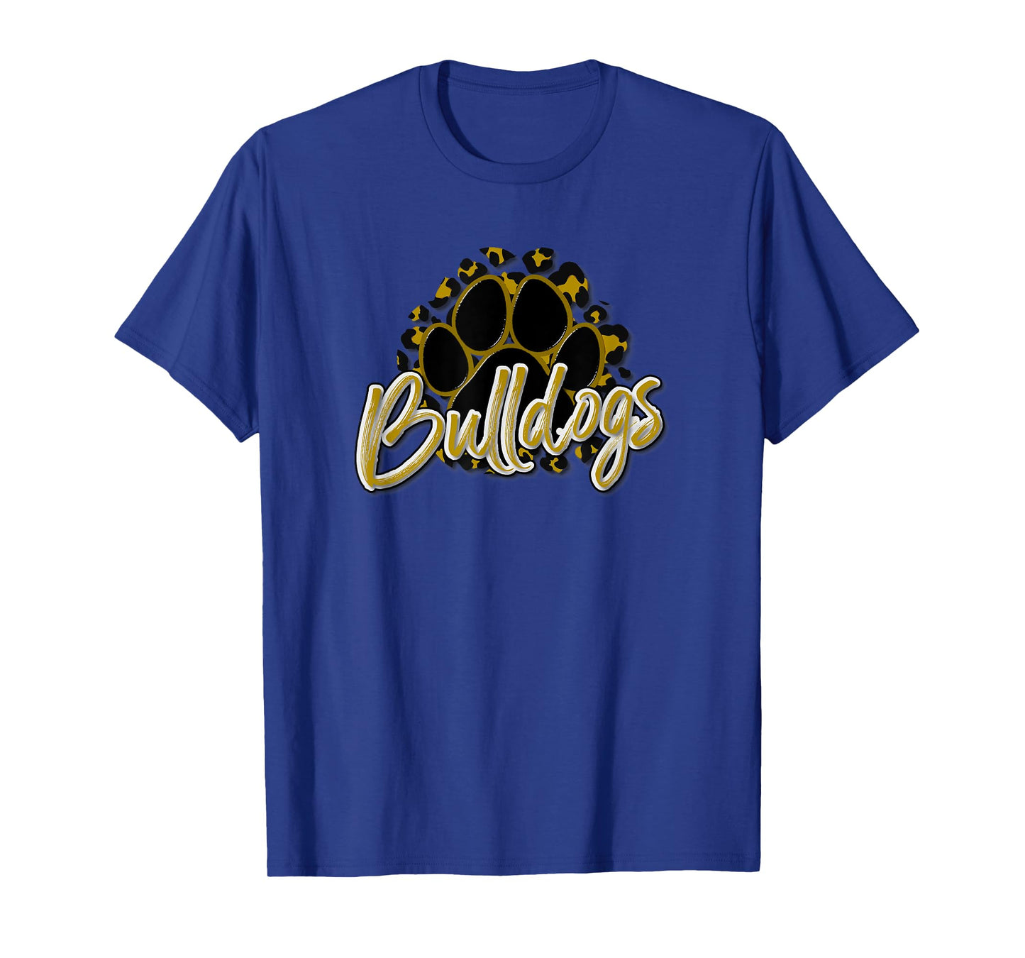 Bulldogs Gold Black Cheetah School Sports Fan Team Spirit T-Shirt