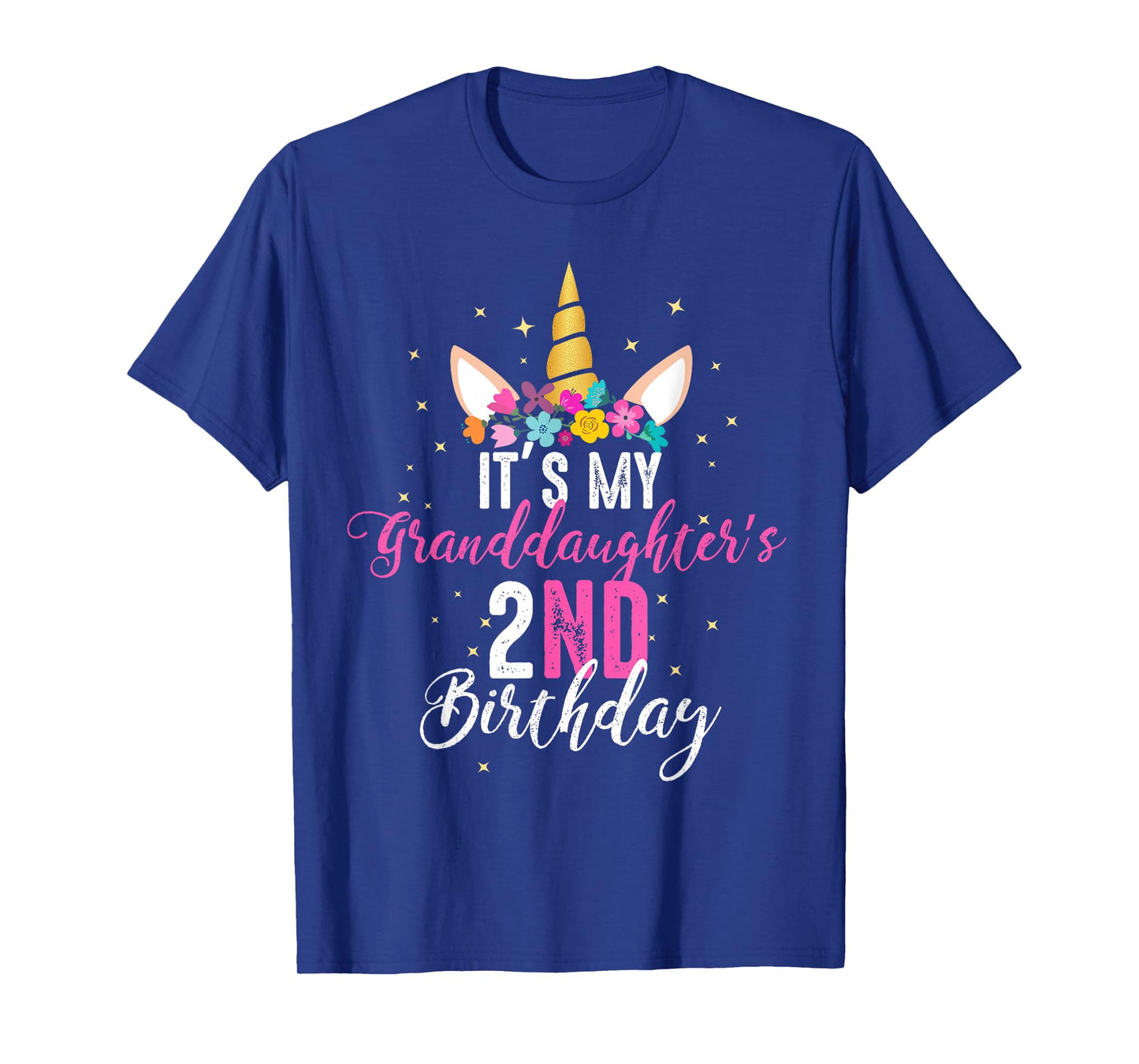 Its My Granddaughters 2nd Birthay Girl Unicorn Birthday T-Shirt