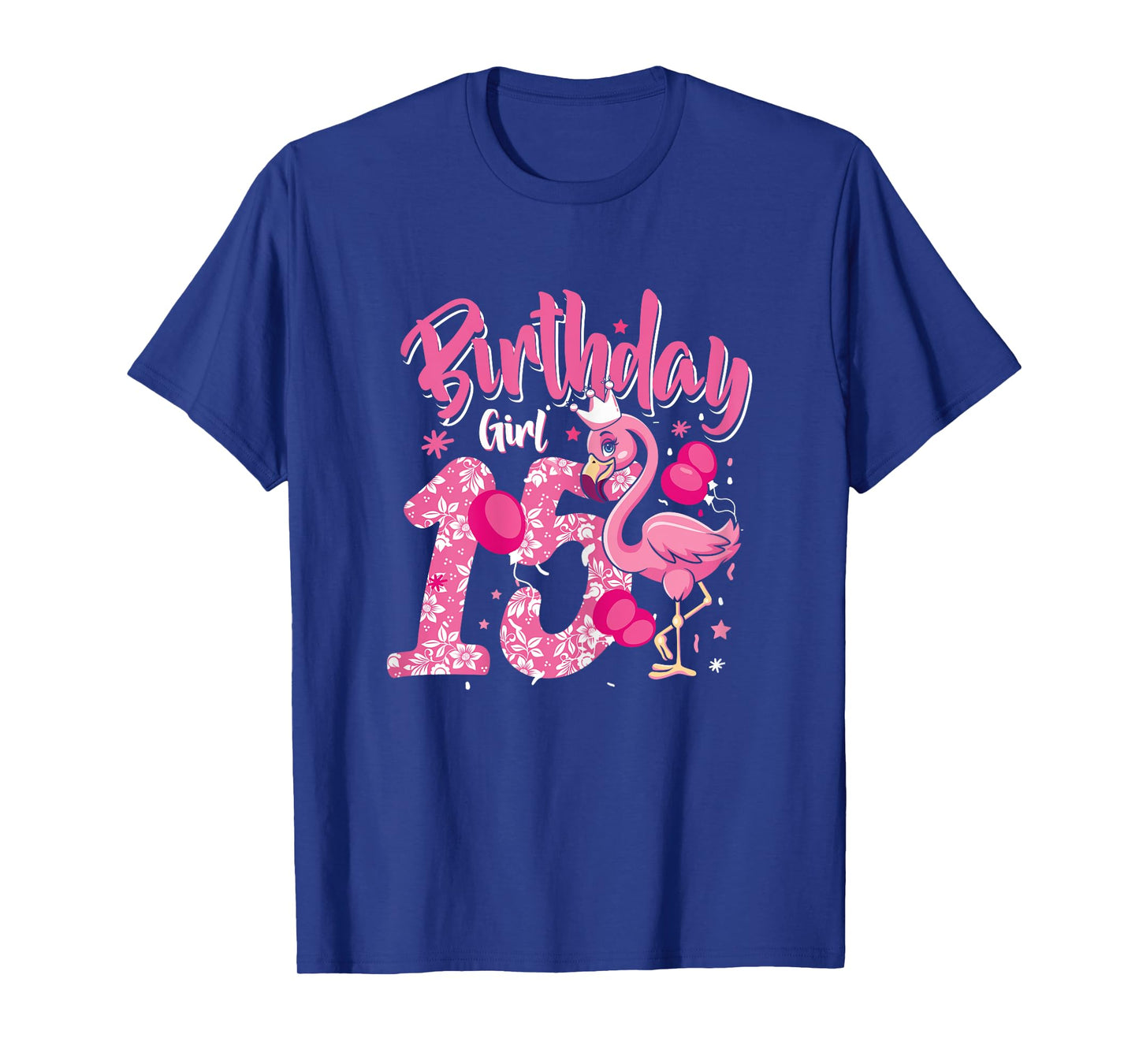 15th Birthday Gift Flamingo Fan 15 Year Old Girls 15th Bday T-Shirt