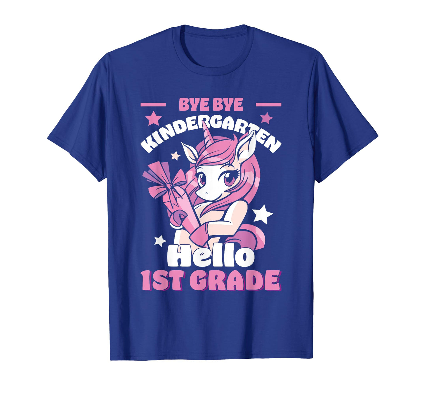 Bye By Kindergarten Hello First 1st Grade Unicorn Girls T-Shirt