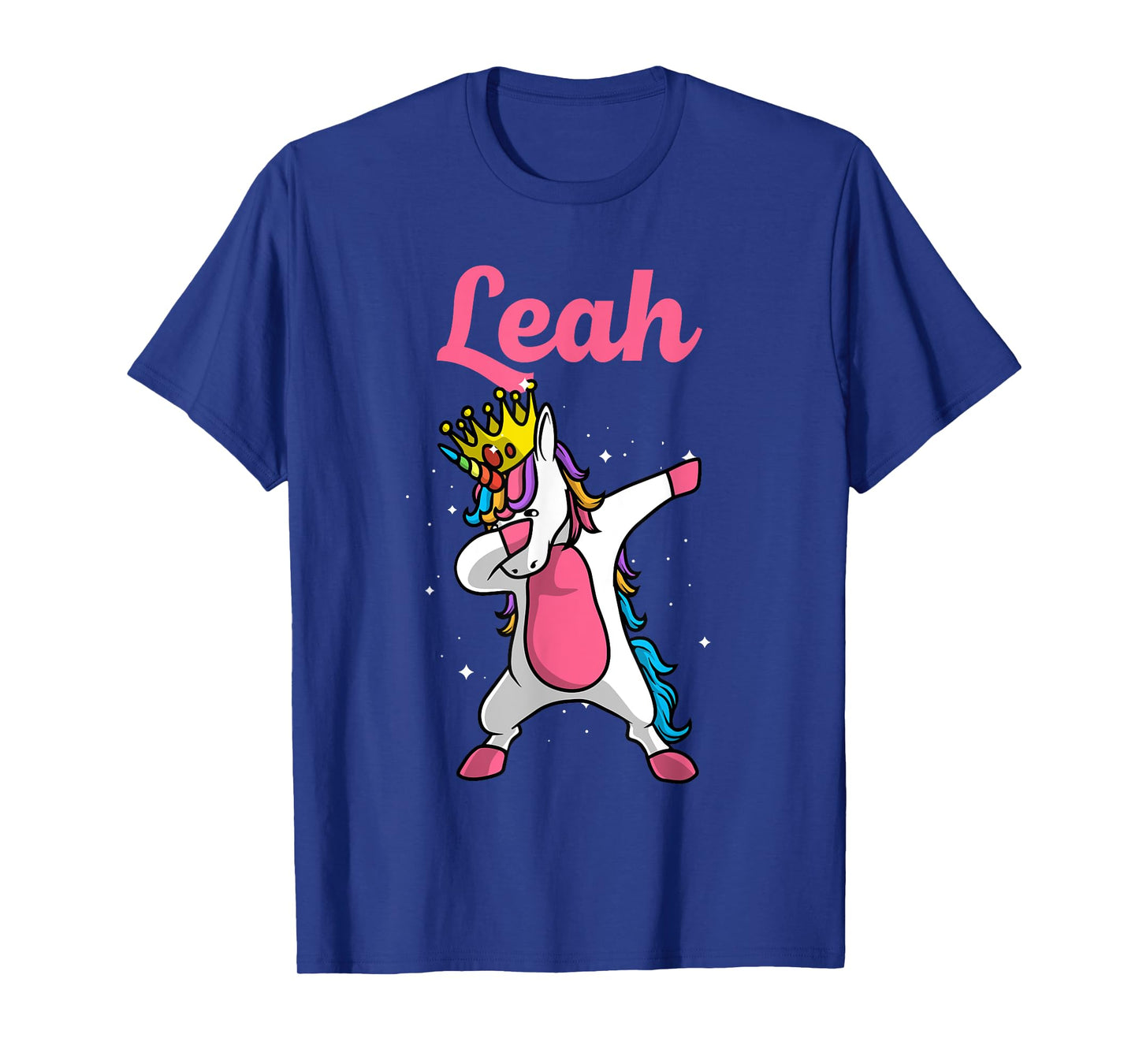 LEAH Gift Name Personalized Birthday Dabbing Unicorn Queen T-Shirt