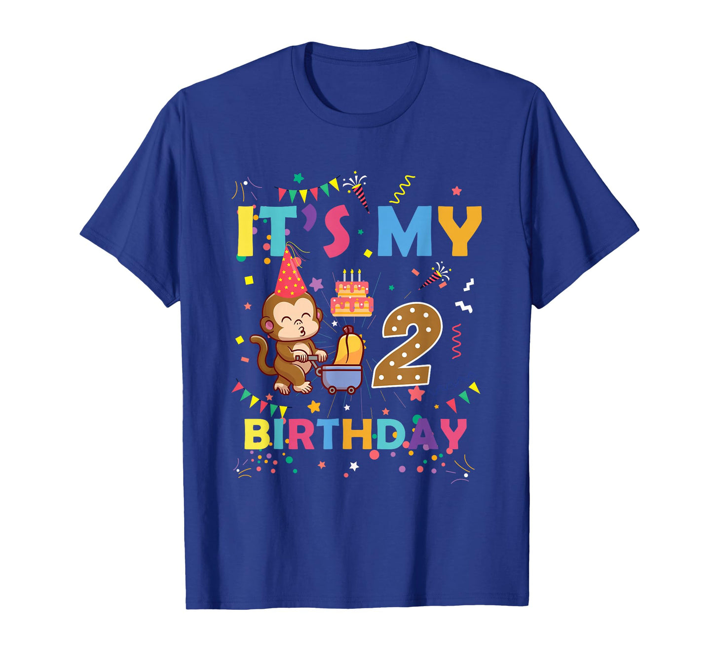 It's My 2nd Birthday Monkey 2 Year Old Boys Girls Kids T-Shirt