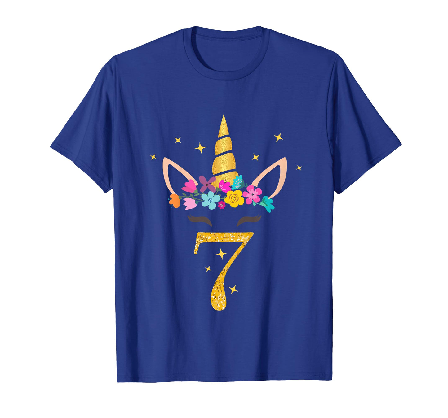 Kids 7th Birthday Unicorn Design for Girls 7-Year-Old T-Shirt