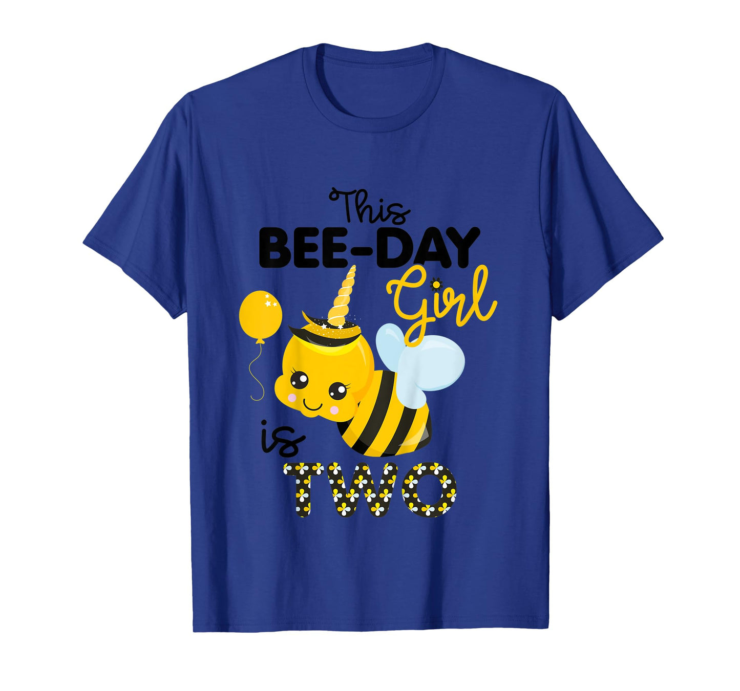 Kids 2nd Birthday Girl Bee Themed 2 Year Old Bday Matching Party T-Shirt