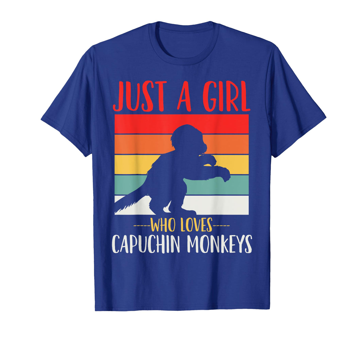 Just a Girl Who Loves Capuchin Monkeys Retro T-Shirt