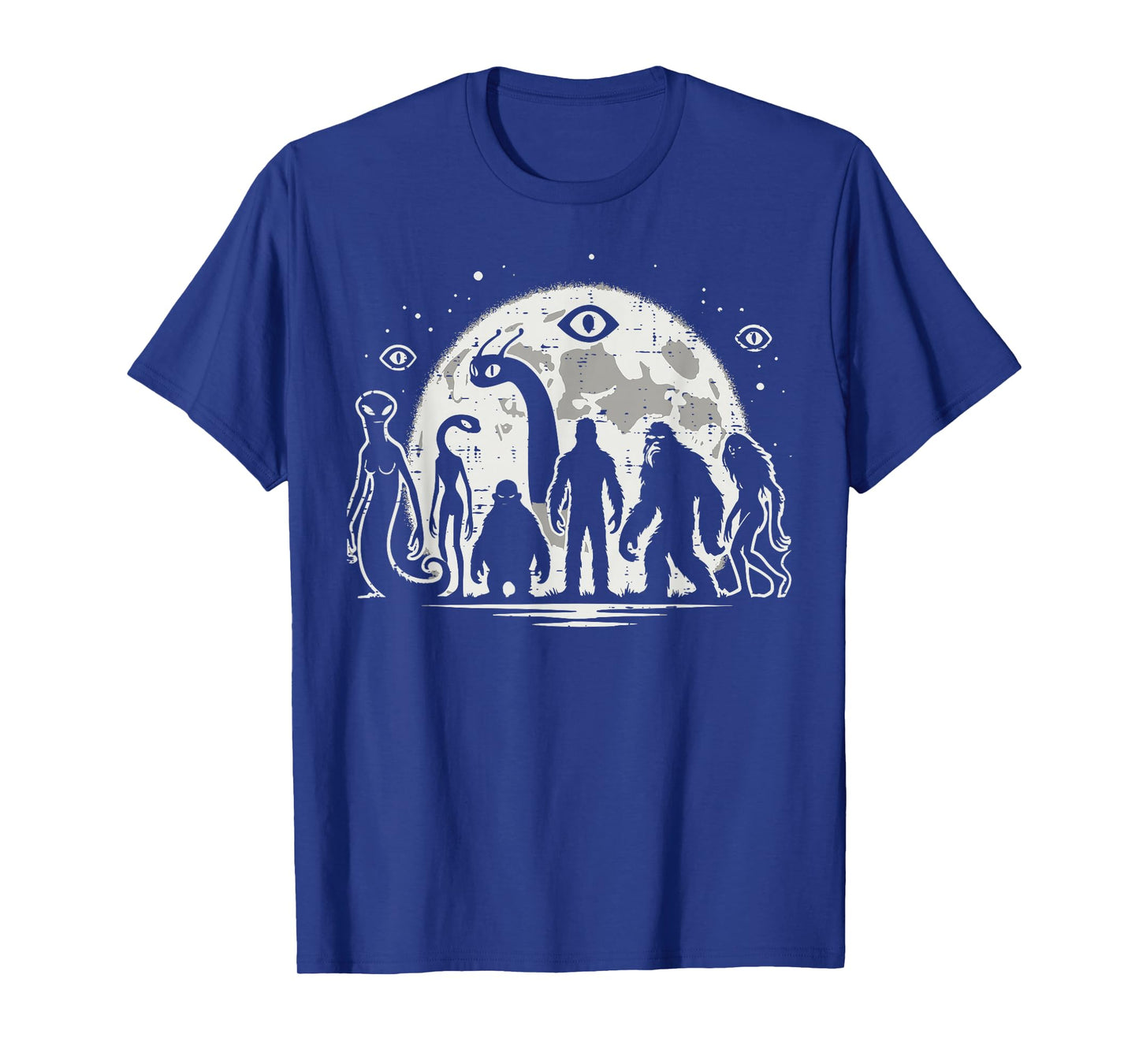 Cryptids Bigfoot Loch Ness Alien Sasquatch Mothman Men Women T-Shirt