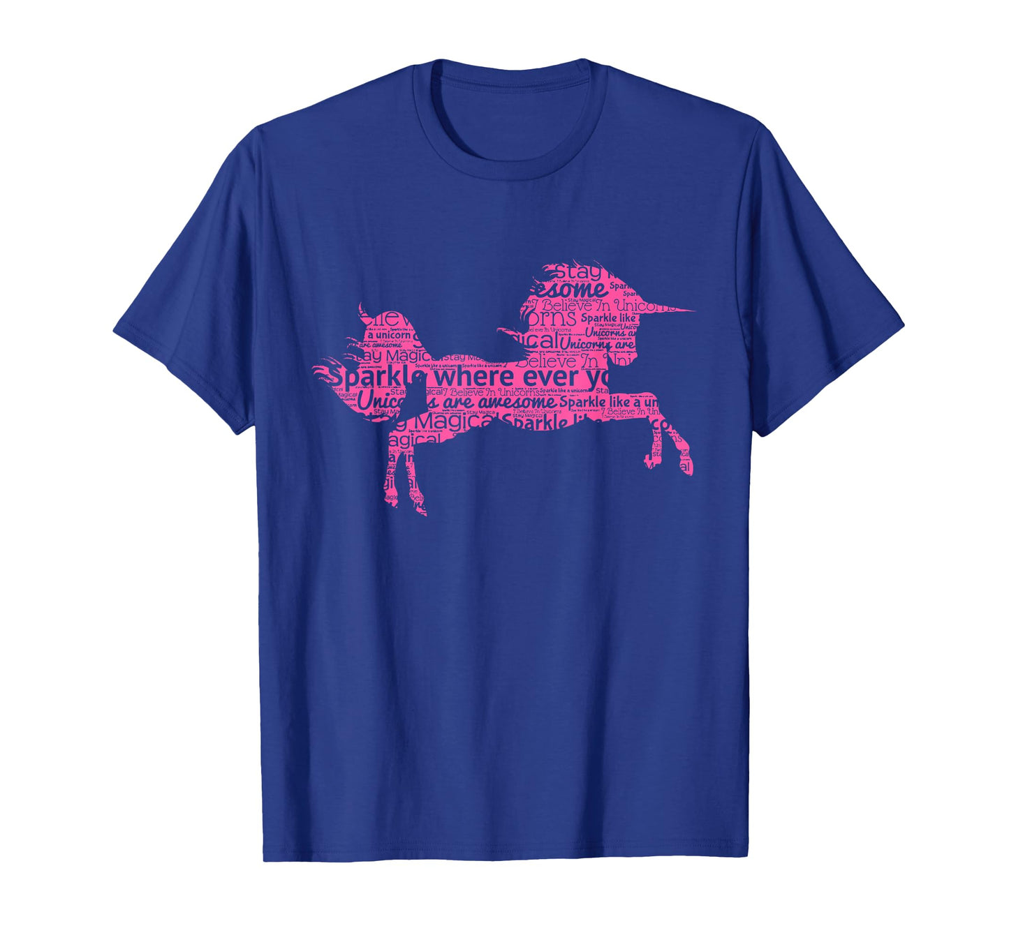 Pink Unicorn Cute Shirt Word Art Girls Magical Gift Tee