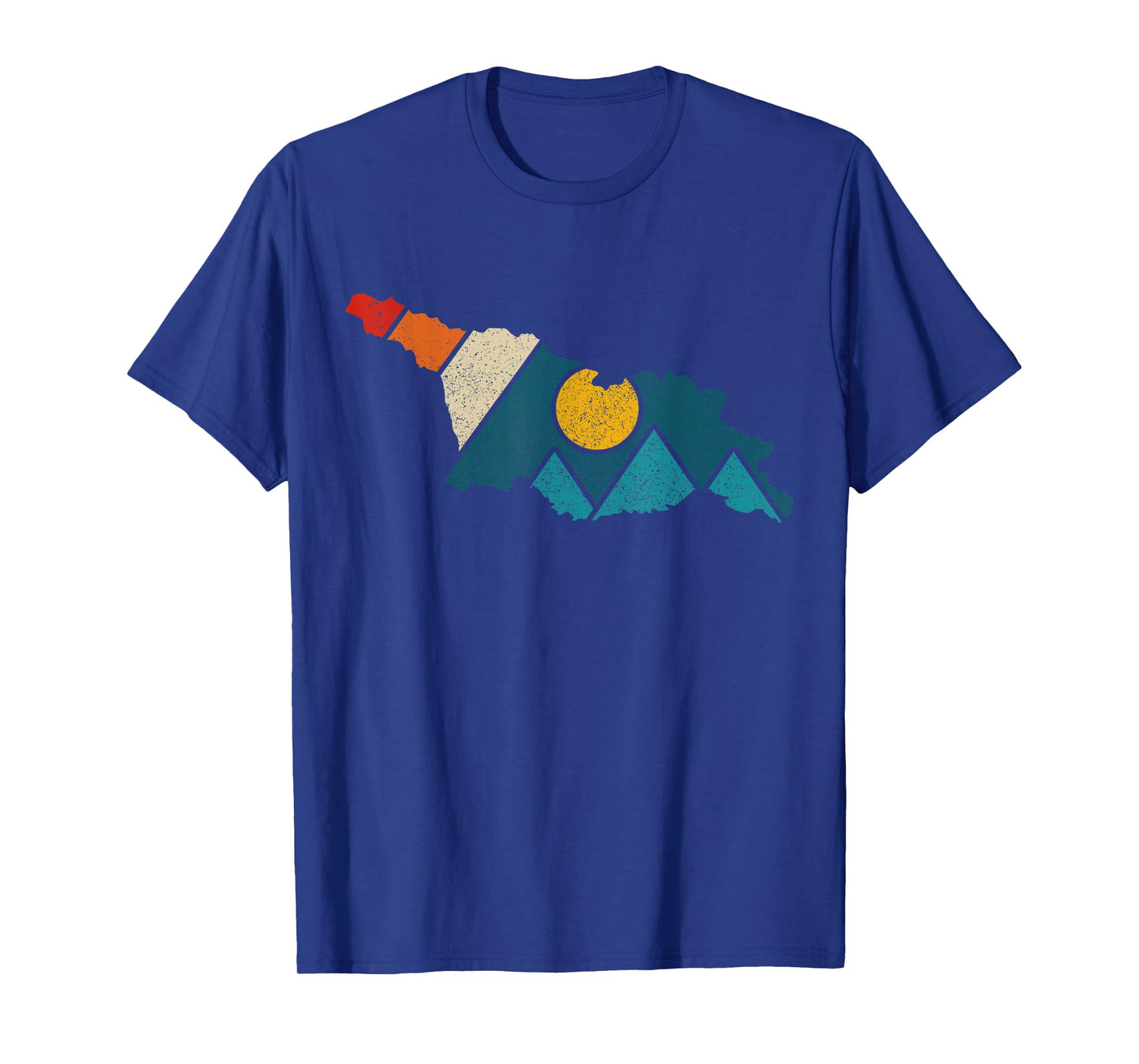 Georgia Vintage State Map Mountains Hiker Camping Pride Gift T-Shirt