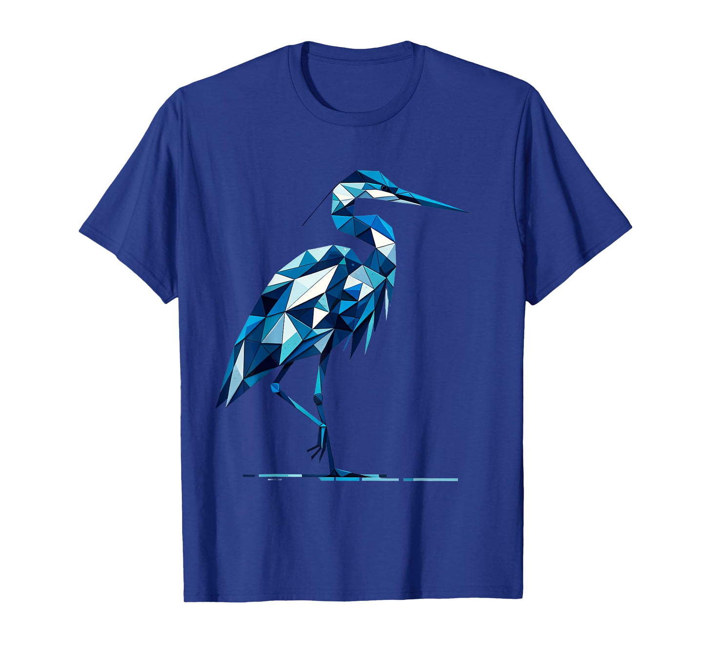 A Geometric Great Blue Heron - Unique Bird Art Design T-Shirt