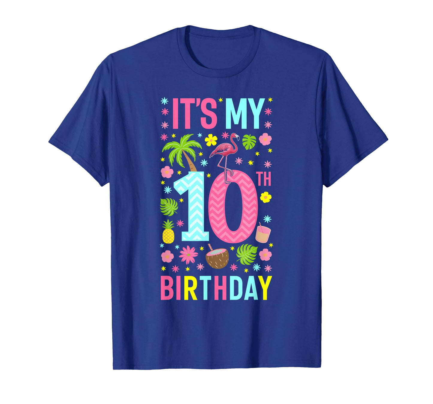 It's My 10th Birthday Flamingo Tee Hawaii 10 Yrs Old Girl T-Shirt